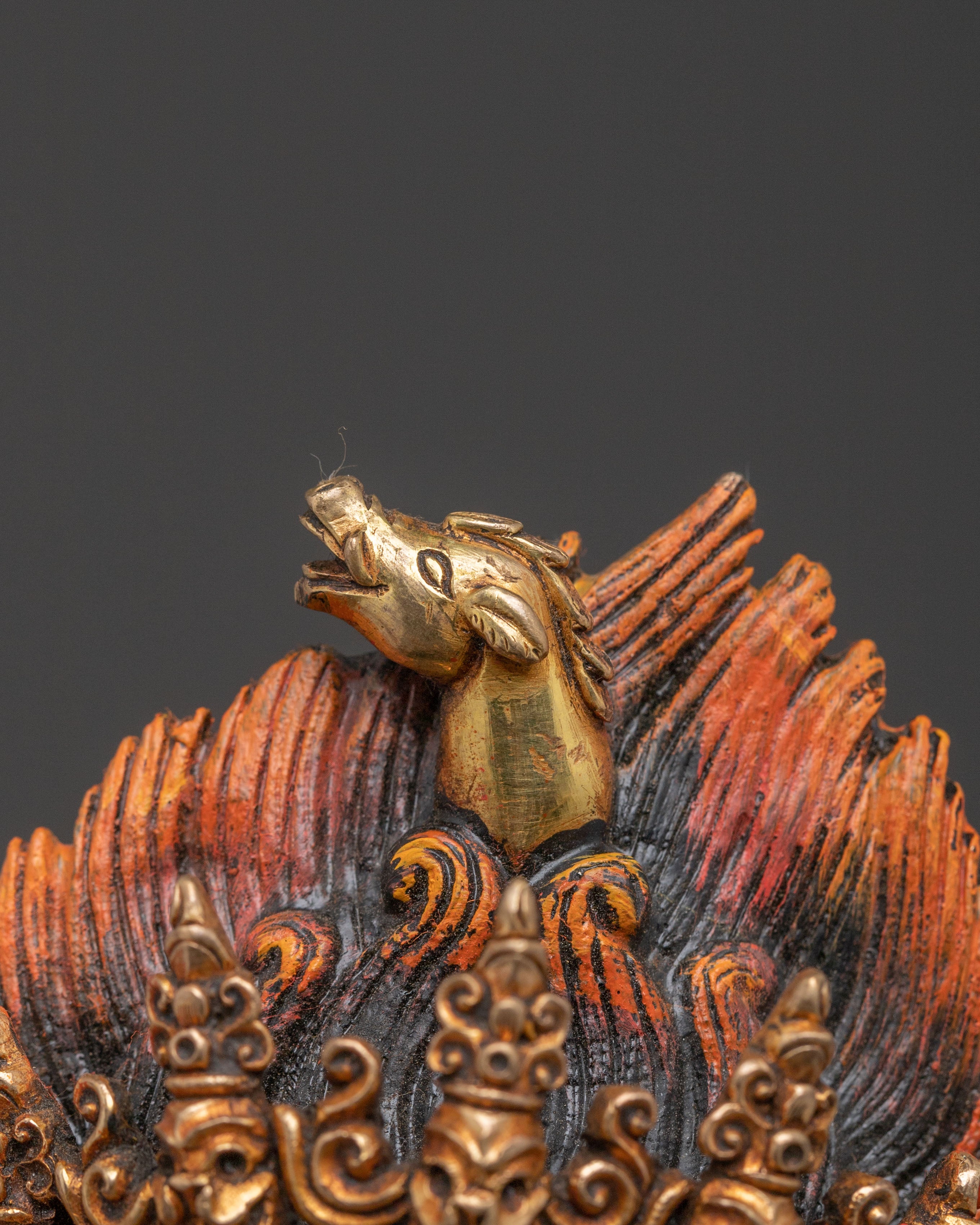 Buddhist Deity Dorje Phagmo Statue | Radiant 24K Gold Gilded Statue