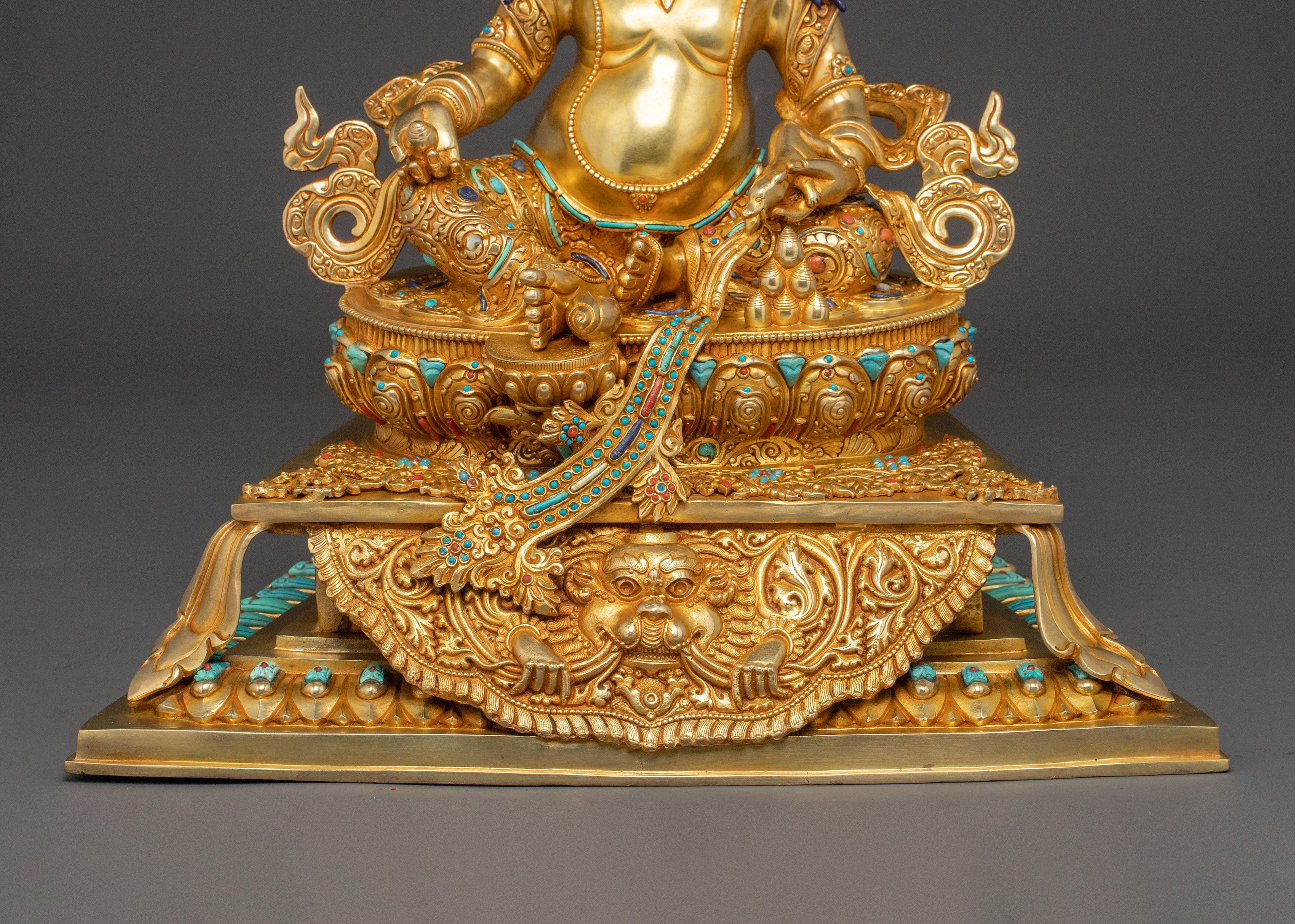 Dzambhala Statue on Throne | Altar Home Decor