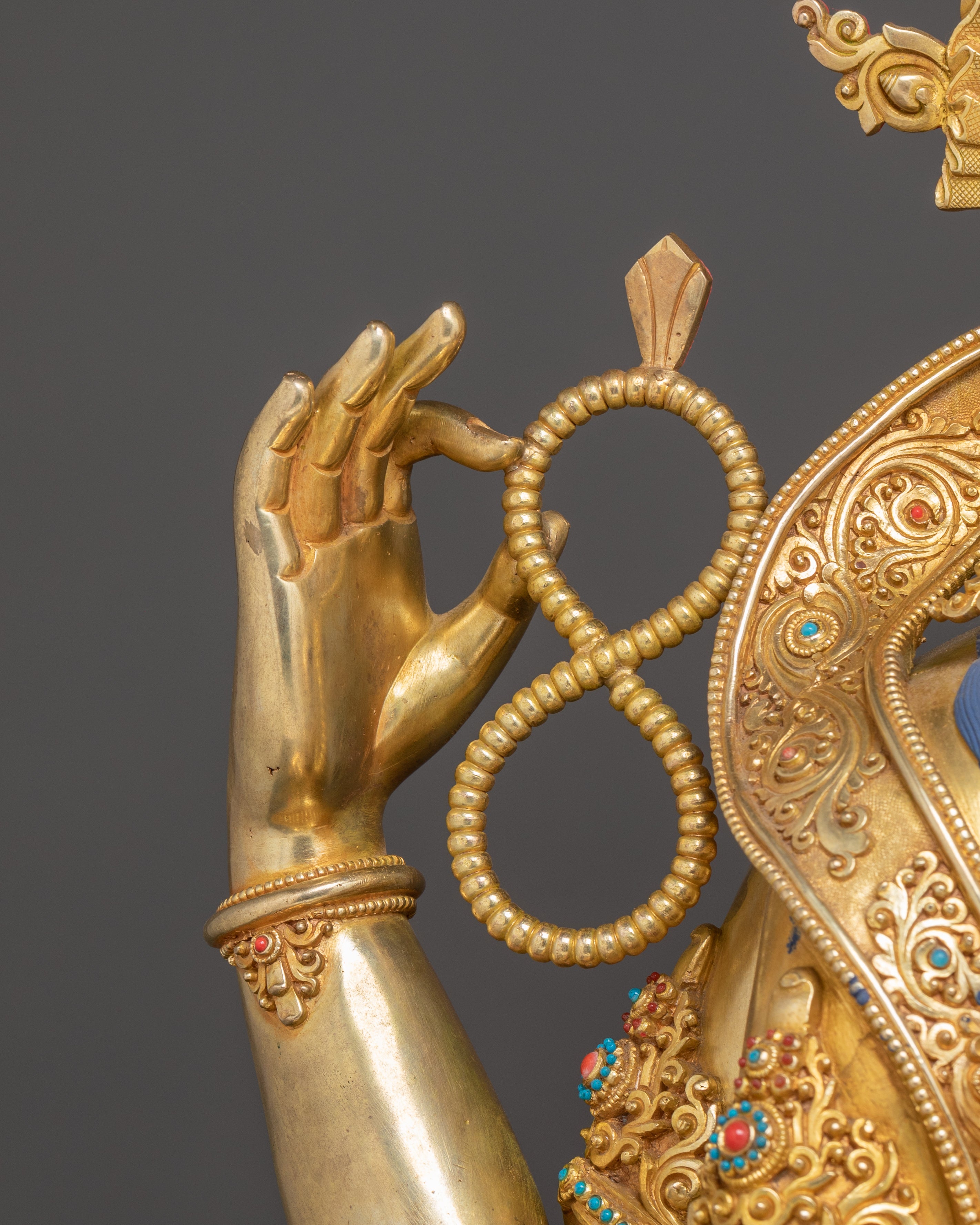 Handmade Golden Statue of Chenrezig | Compassion Deity