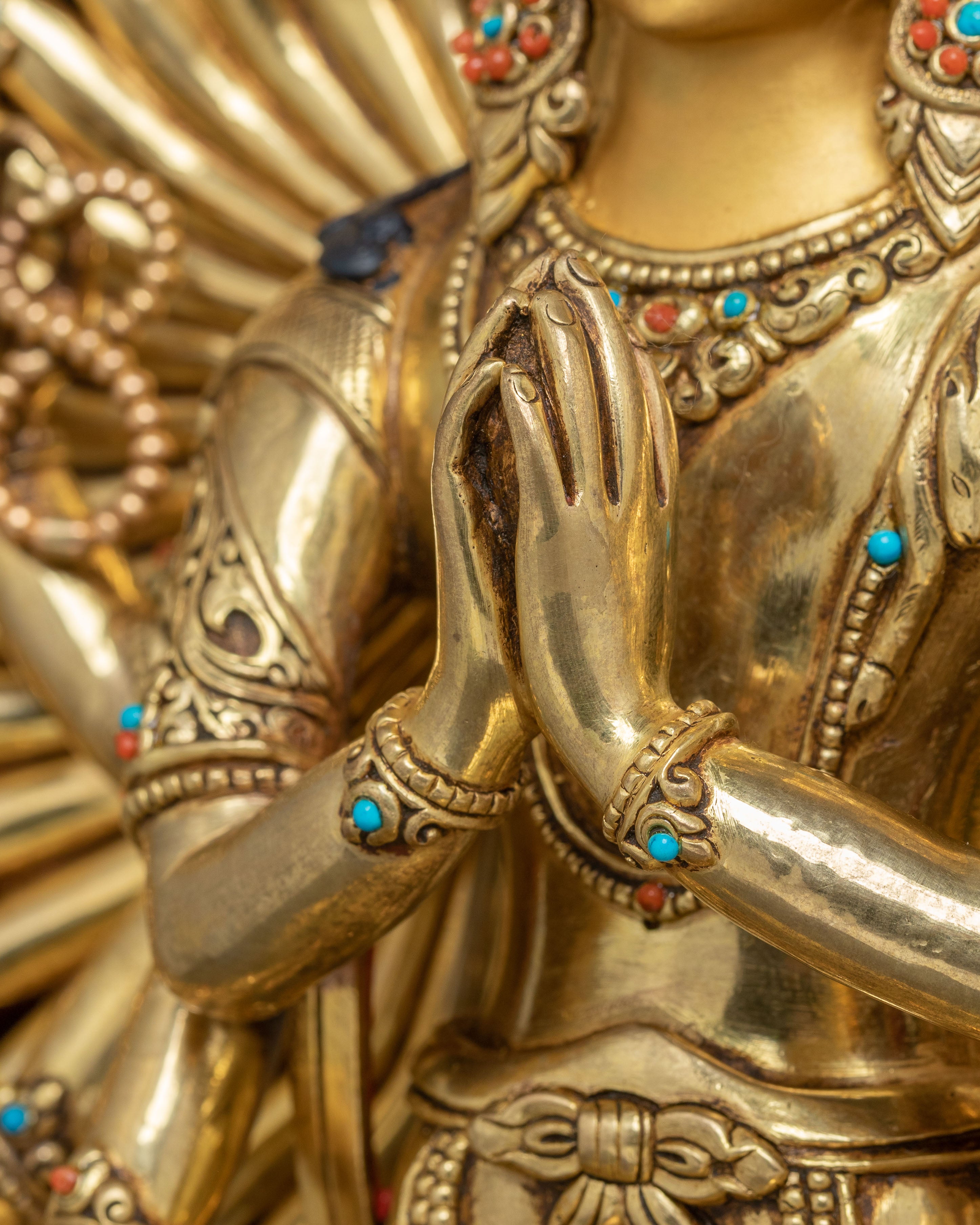 Thousand Armed Chenrezig Copper Sculpture | Compassionate Bodhisattva