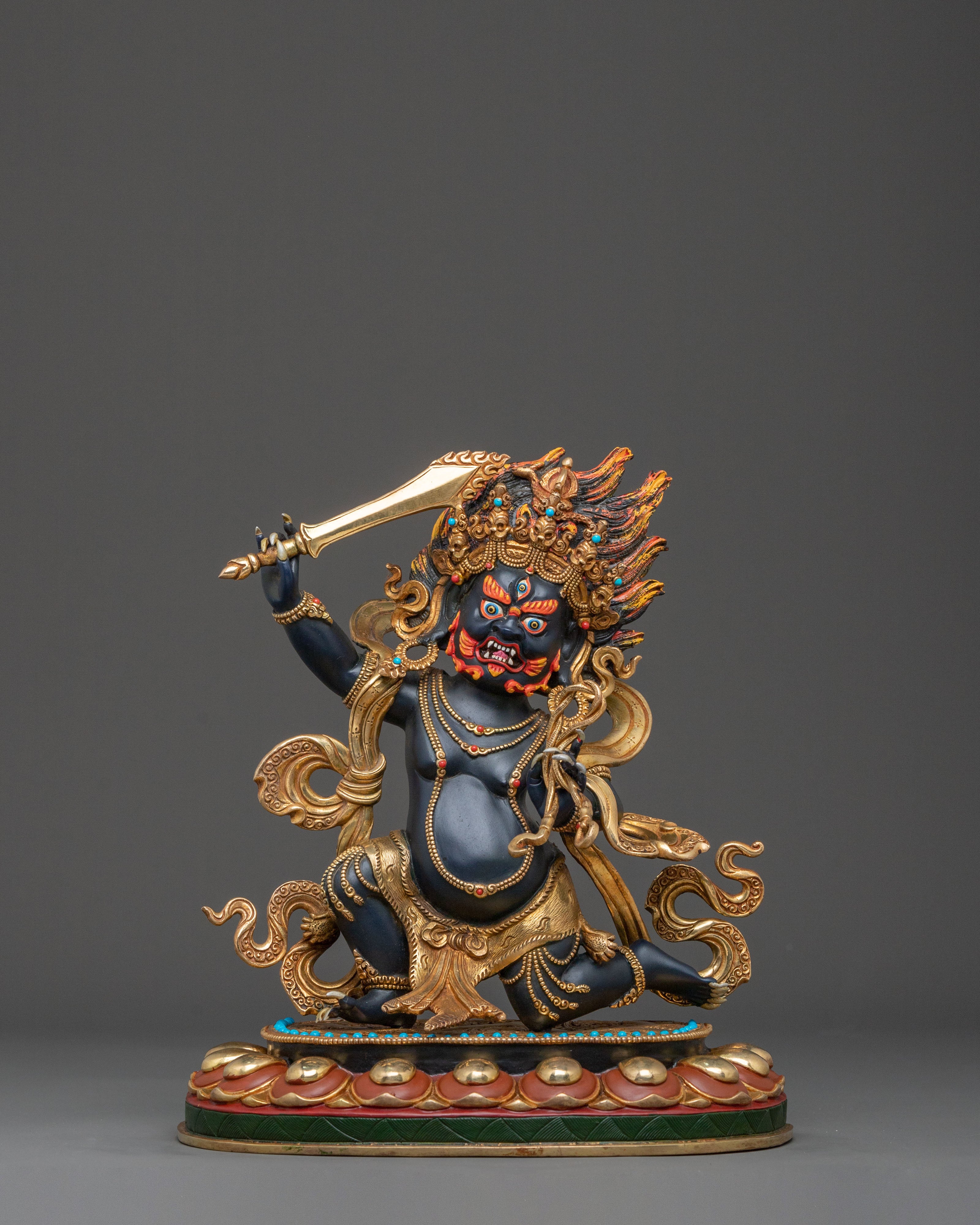 Achala Statue with Gold and Acrylic Paintings | Fierce Guardian