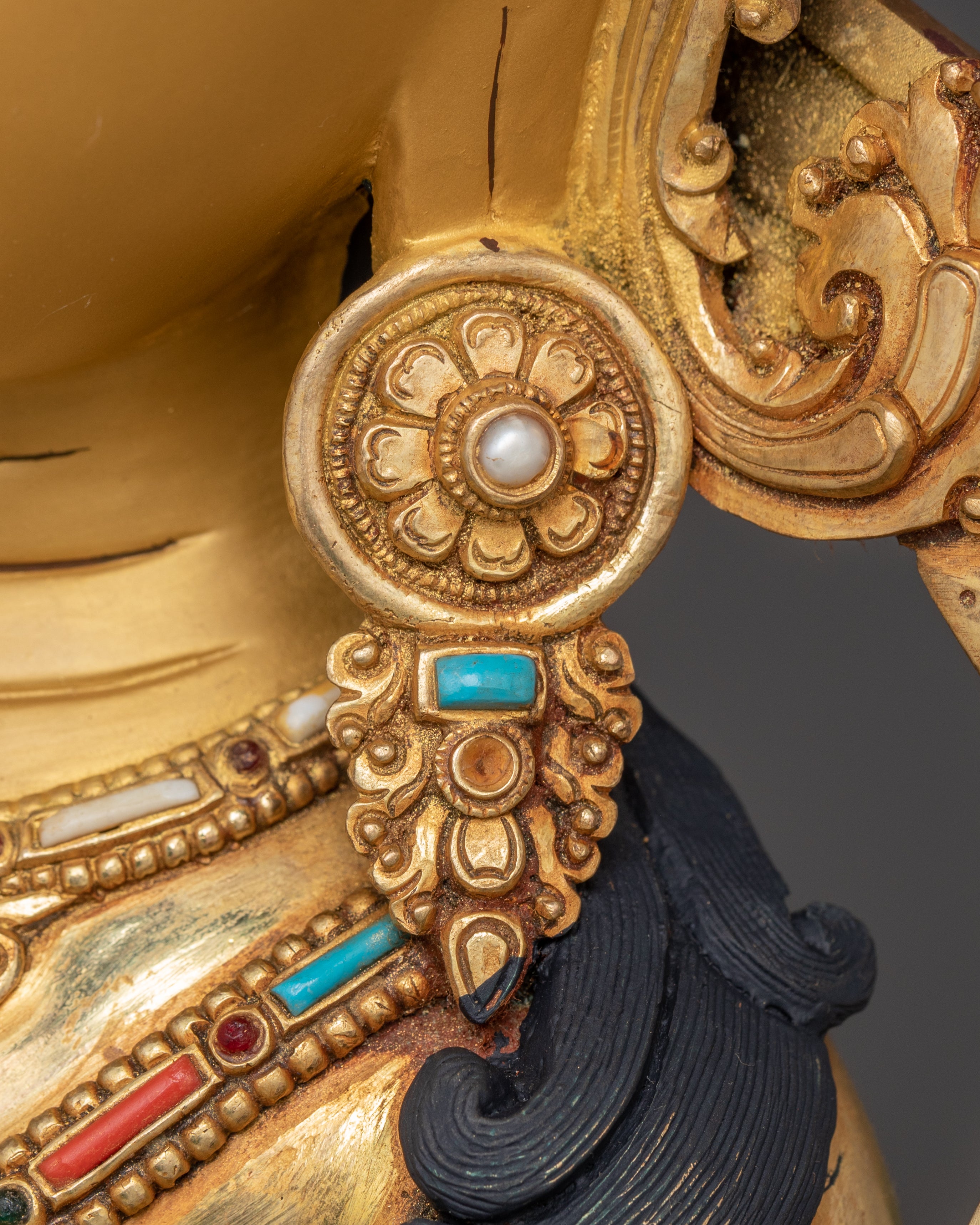 Golden Handmade Bodhisattva Set Statue | Sacred Buddhist Altar Display