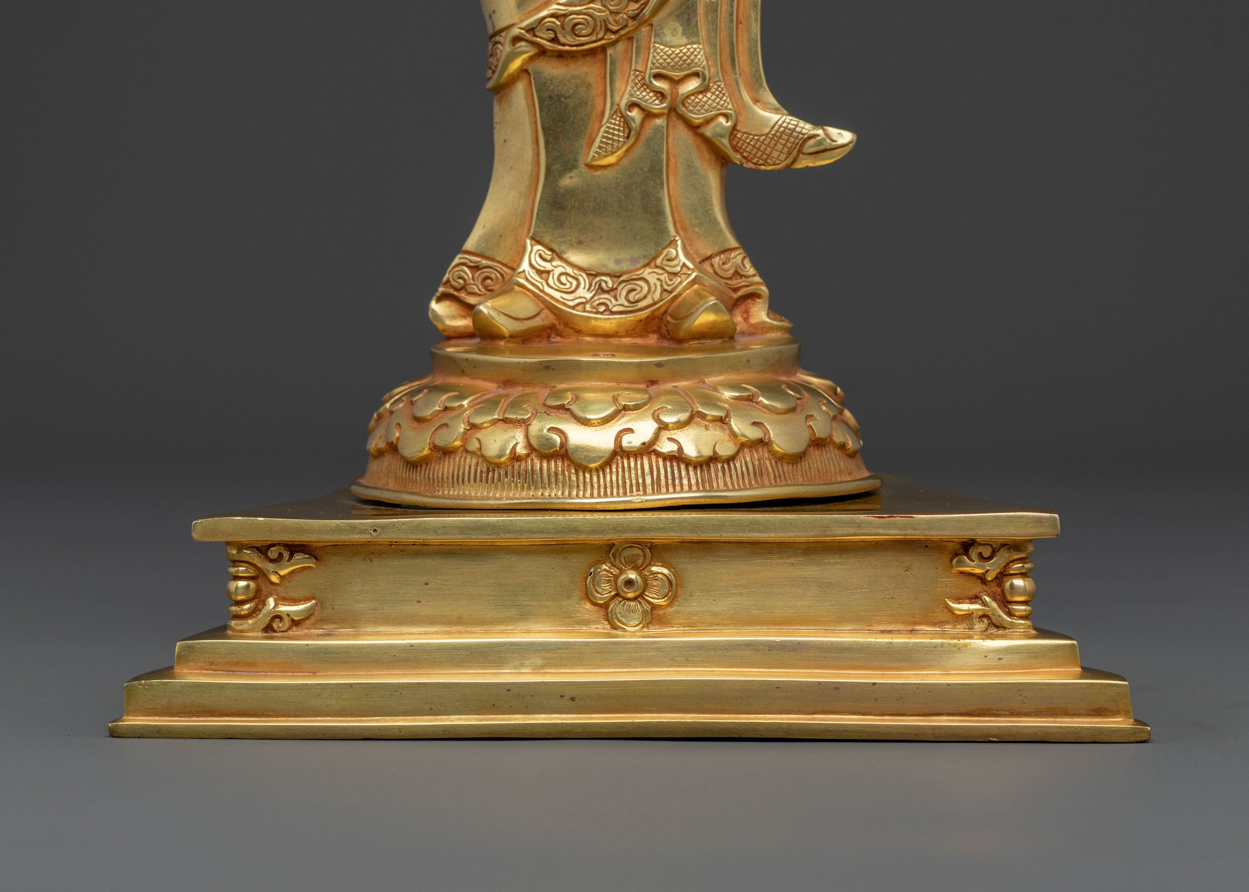 Dancing Guru Rinpoche: 24K Gold Gilded Figurine