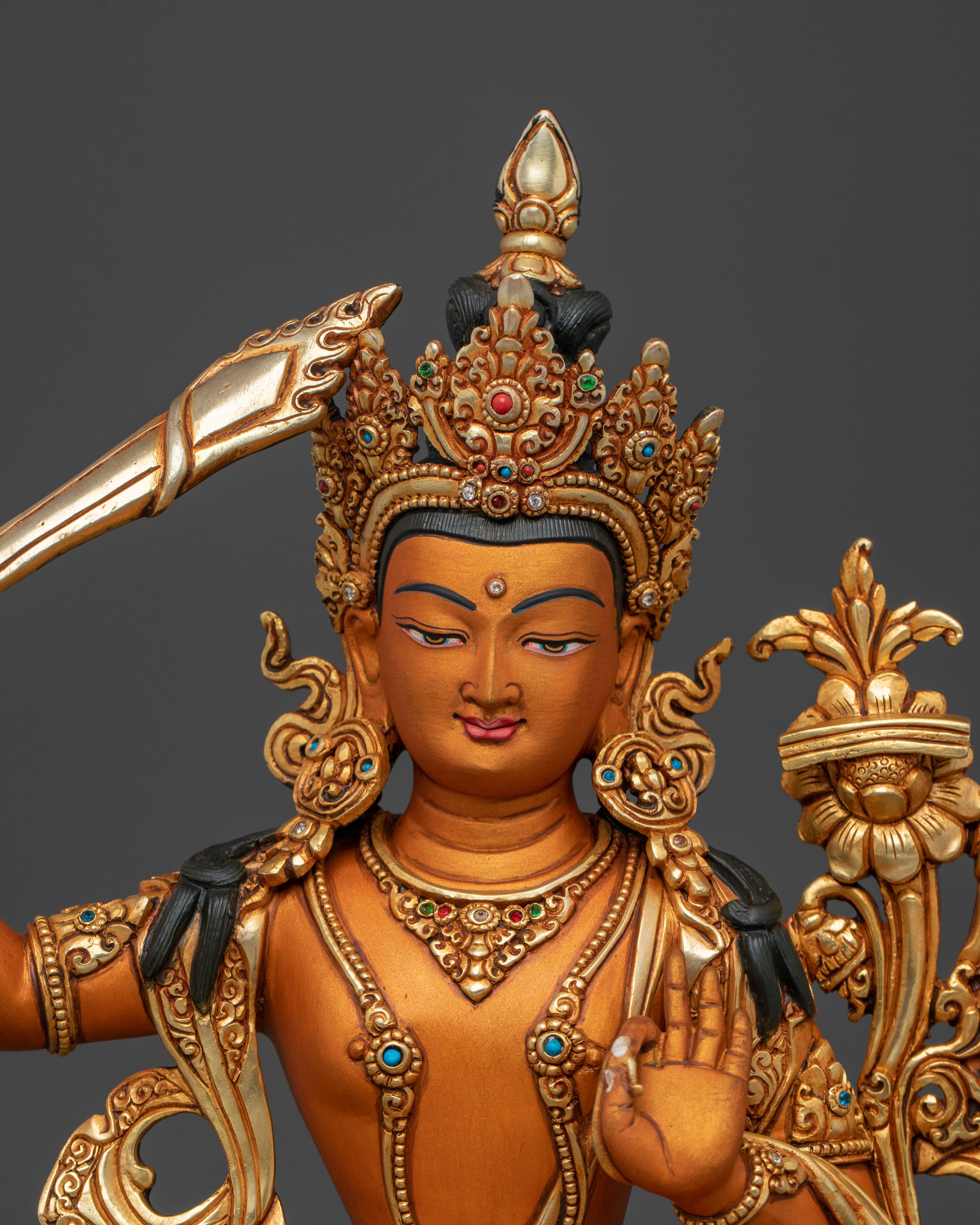 Manjushri Wisdom Statue | Himalayan Buddhist Deity