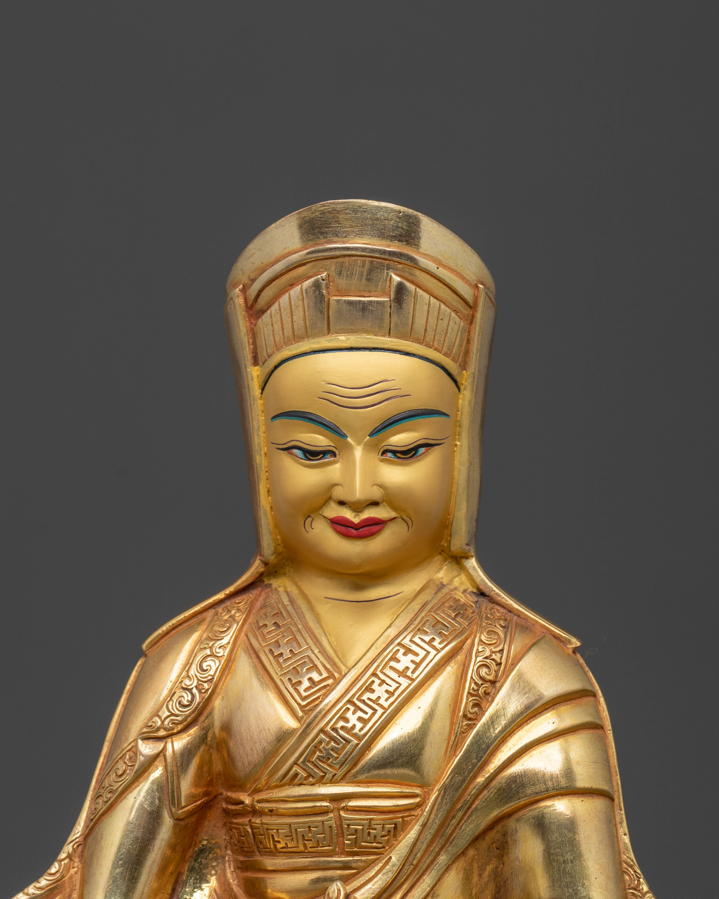 Gampopa Statue | 24K Gold Gilded Figurine