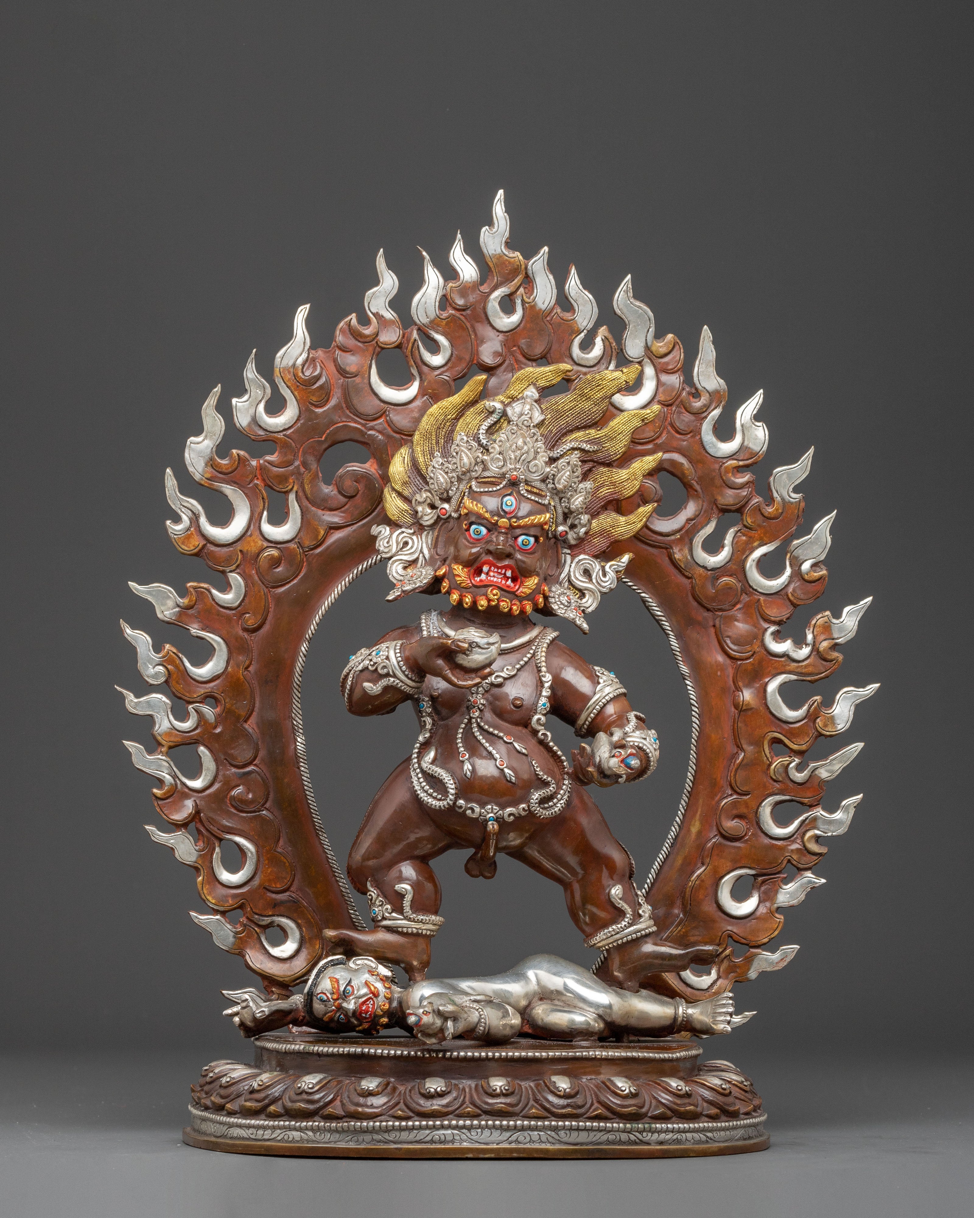 Black Dzambhala Copper Statue: Prosperity God