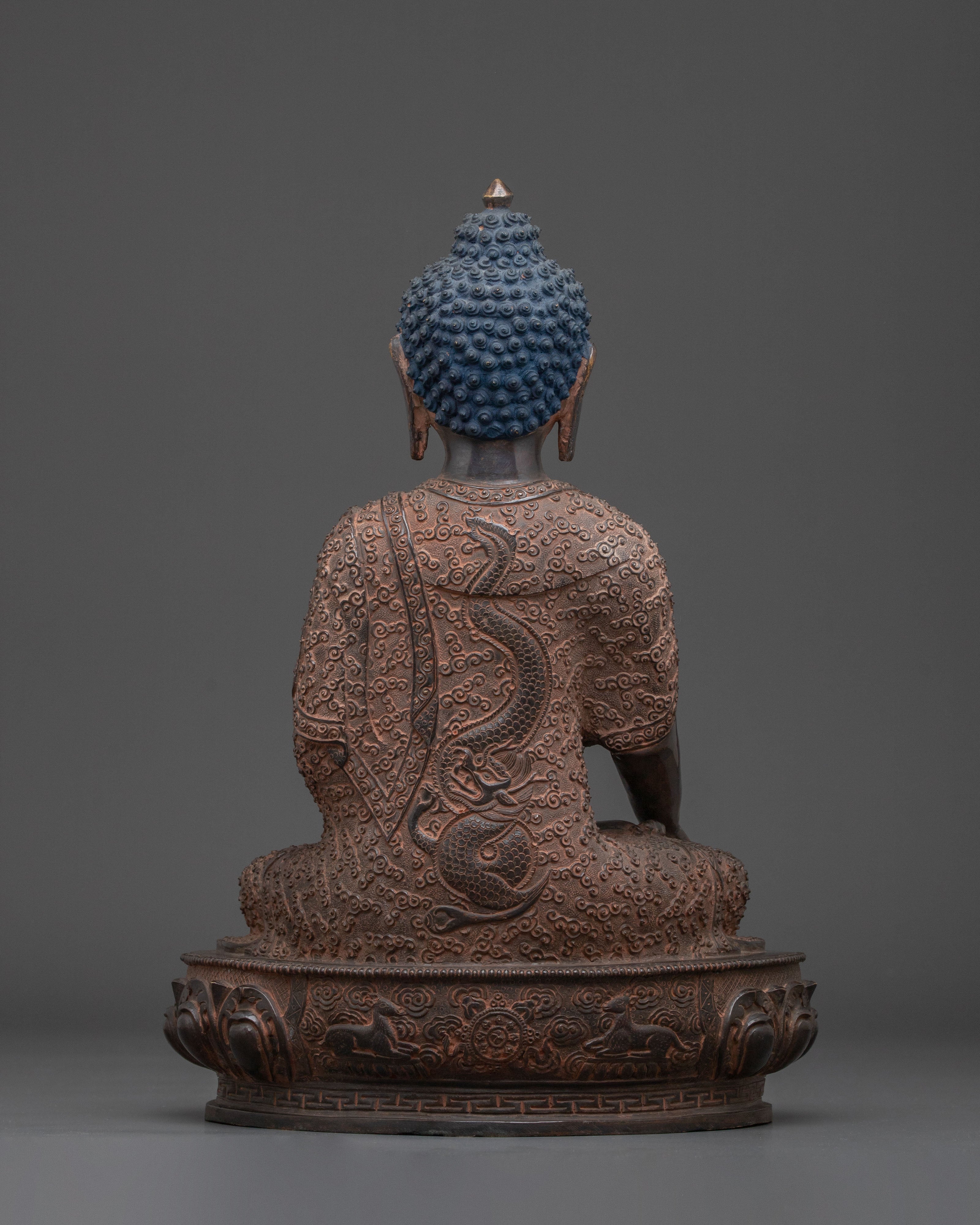 Shakyamuni Buddha Sculpture | Oxidized Copper Artistry