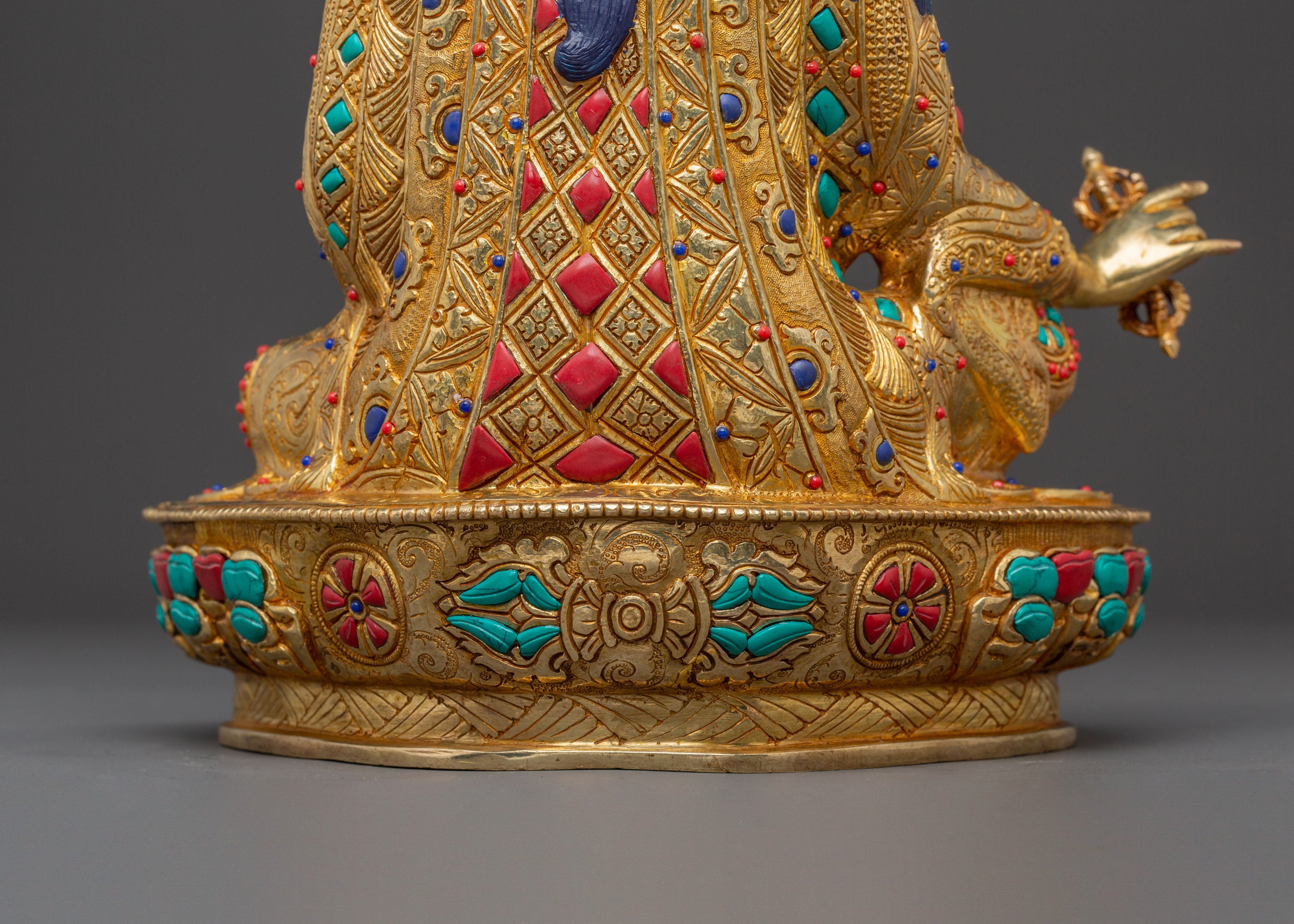 Padmasambhava Enlightened Guide Statue - Hand-Gilded Copper Statue