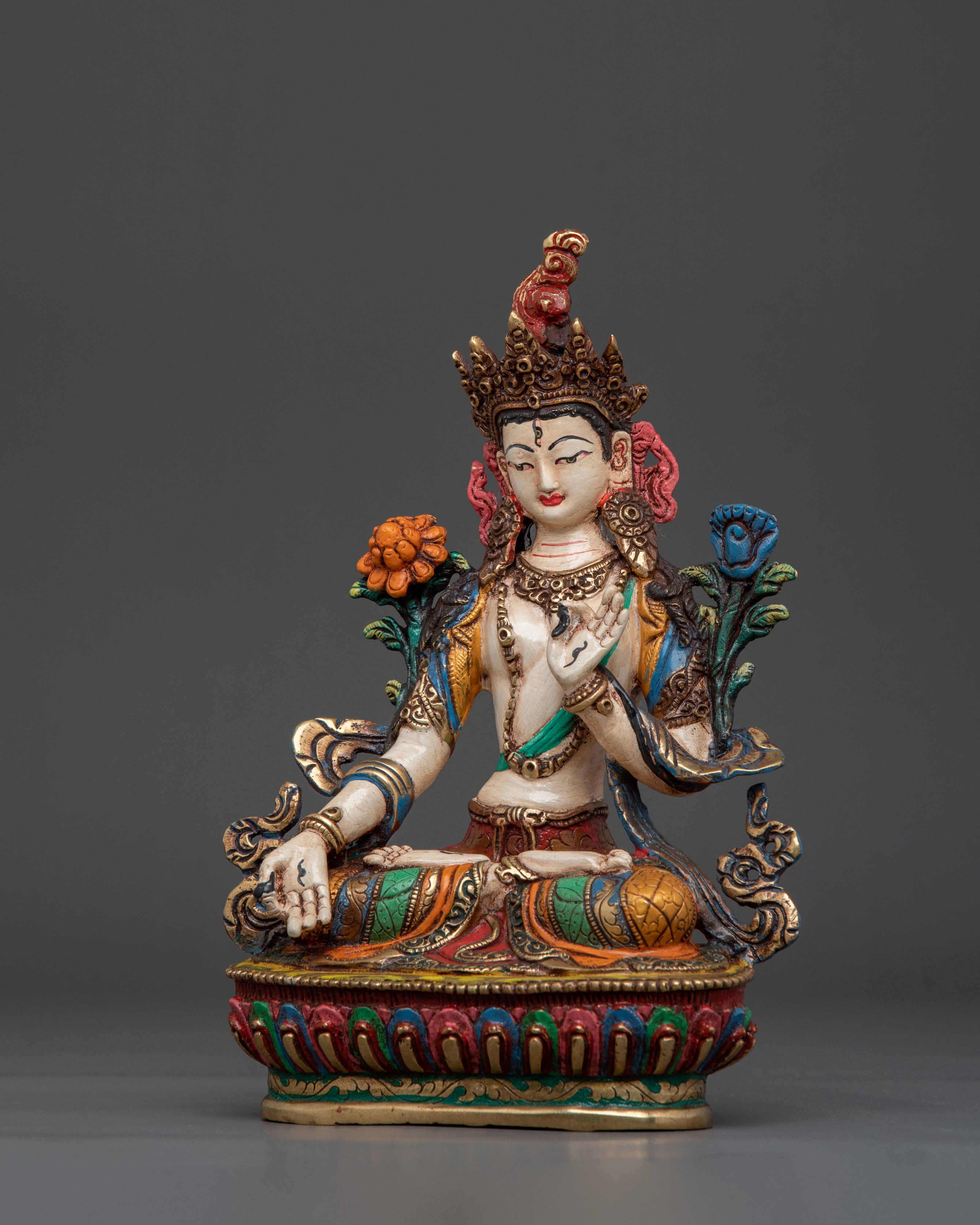 Goddess White Tara Meditation Statue | Bodhisattva of Long Life and Compassion