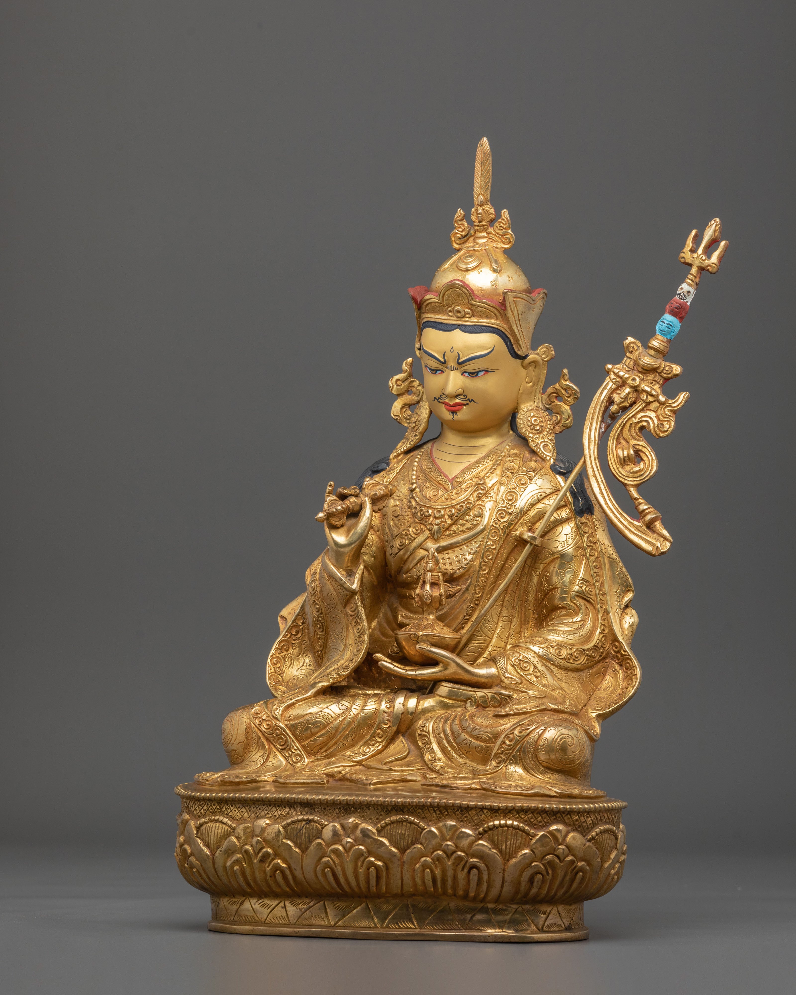 Guru Tsokye Dorje Dharma Teacher Statue | 24K Gold Gilded