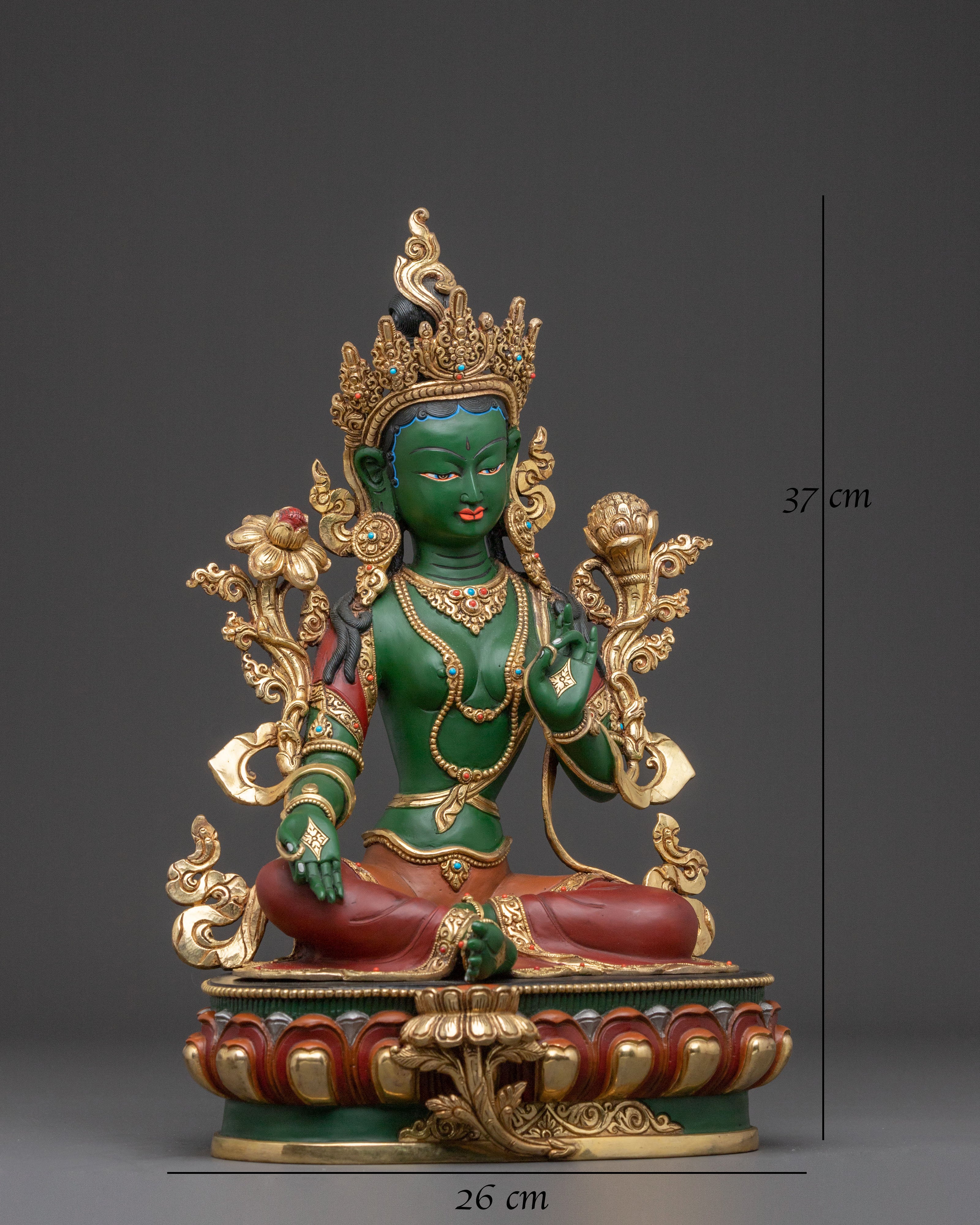 Green Tara Statue Mother of Mercy – Handcrafted in Nepal