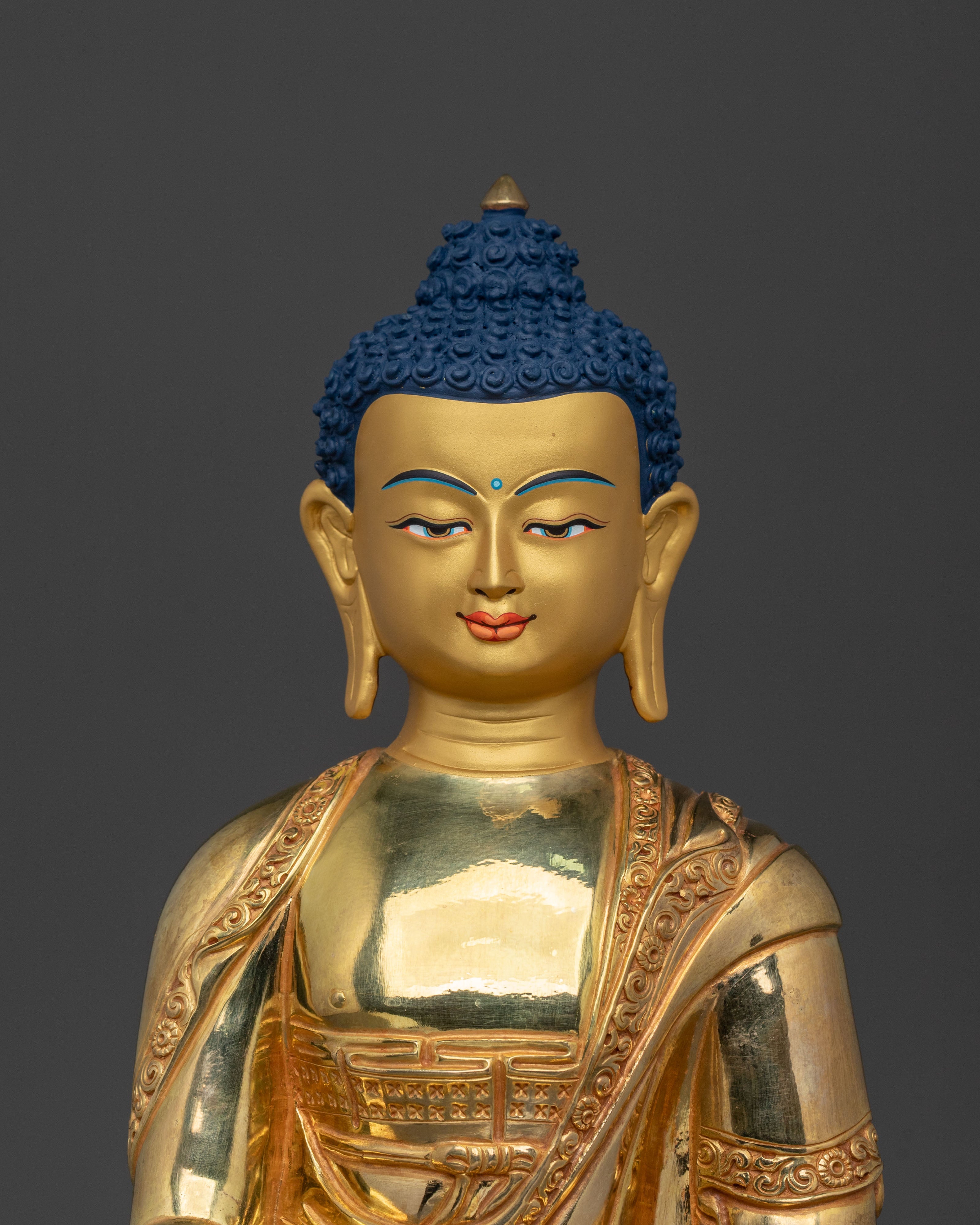 Hand Carved Gautama Buddha Statue | Tibetan Buddhist Altar Decor
