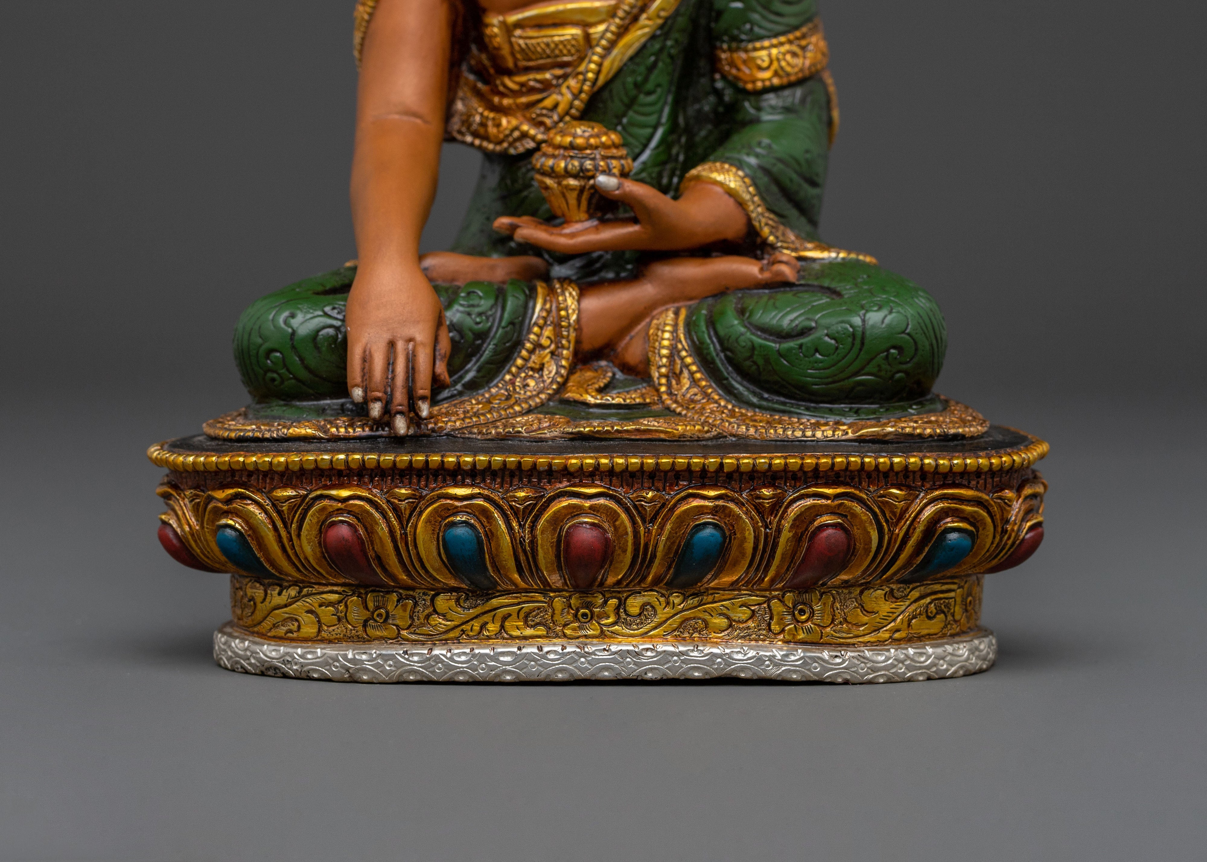 Shakyamuni Buddha Dharma Path Statue – Handcrafted Silver-Plated Serenity