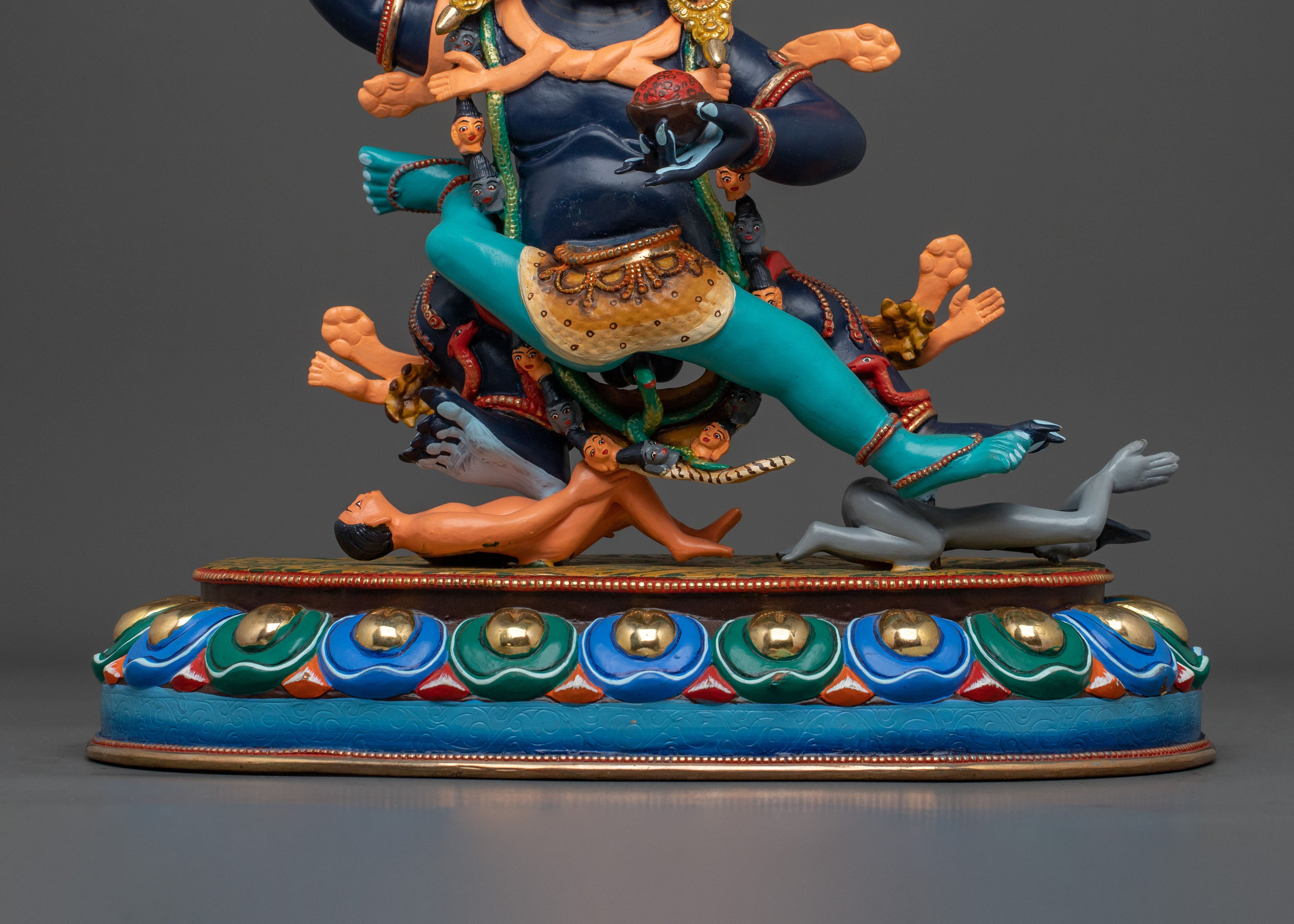 Mahakala Bernakchen Statue With Consort | Wrathful Protector