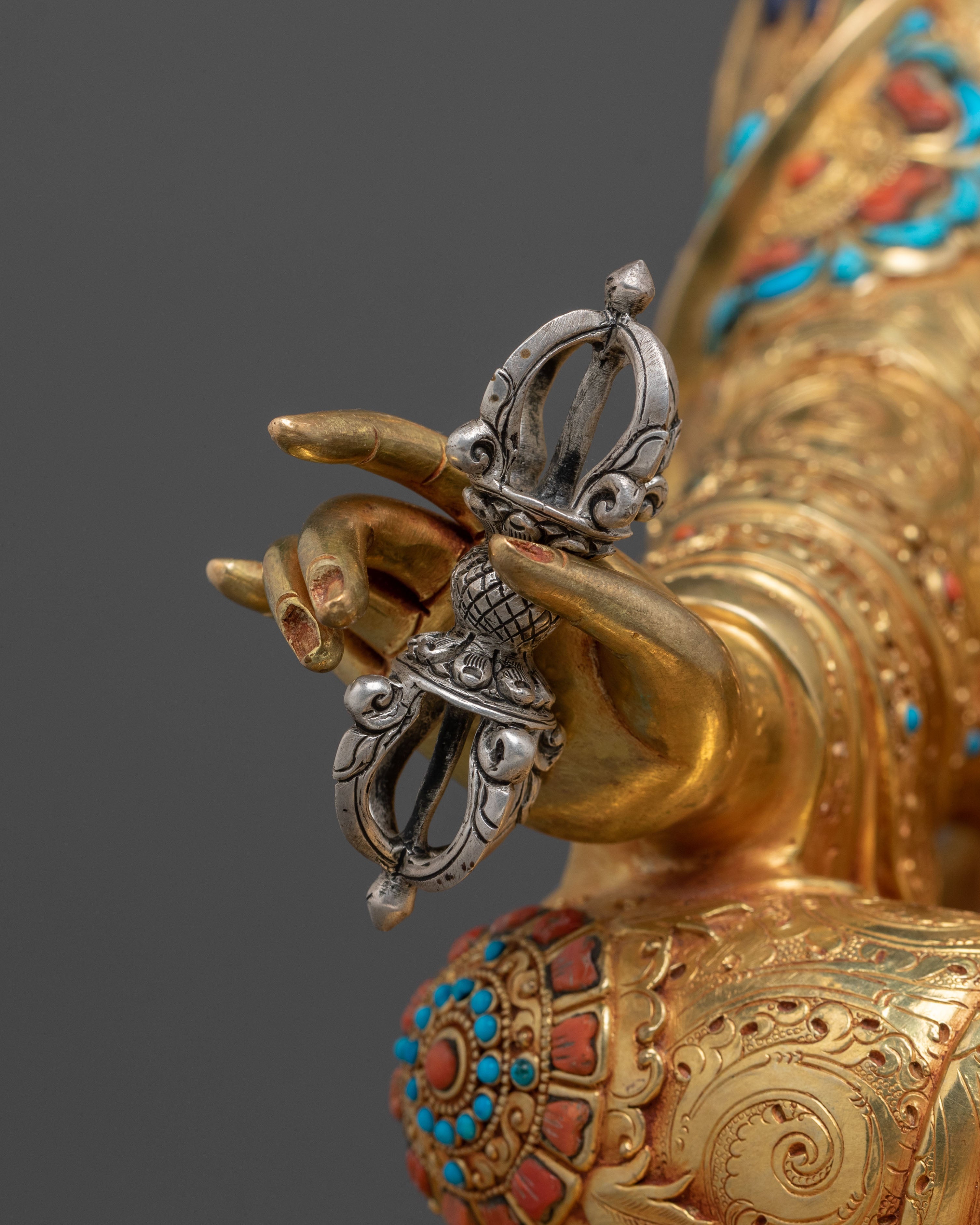 Spiritual Guru Rinpoche Handmade Sculpture: Sacred Altar Decor