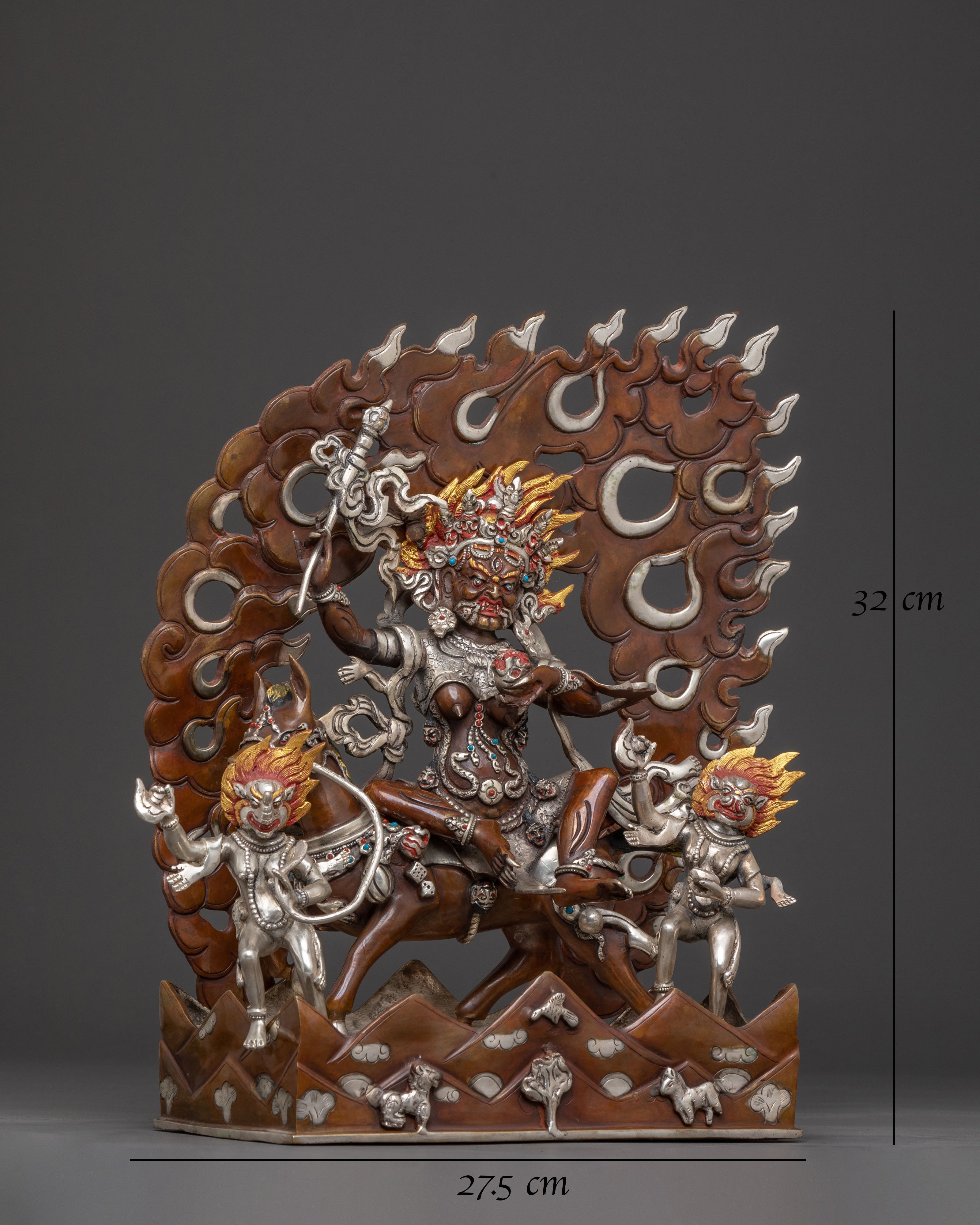 Palden Lhamo Sacred Copper Statue | Buddhist Guardian Sculpture