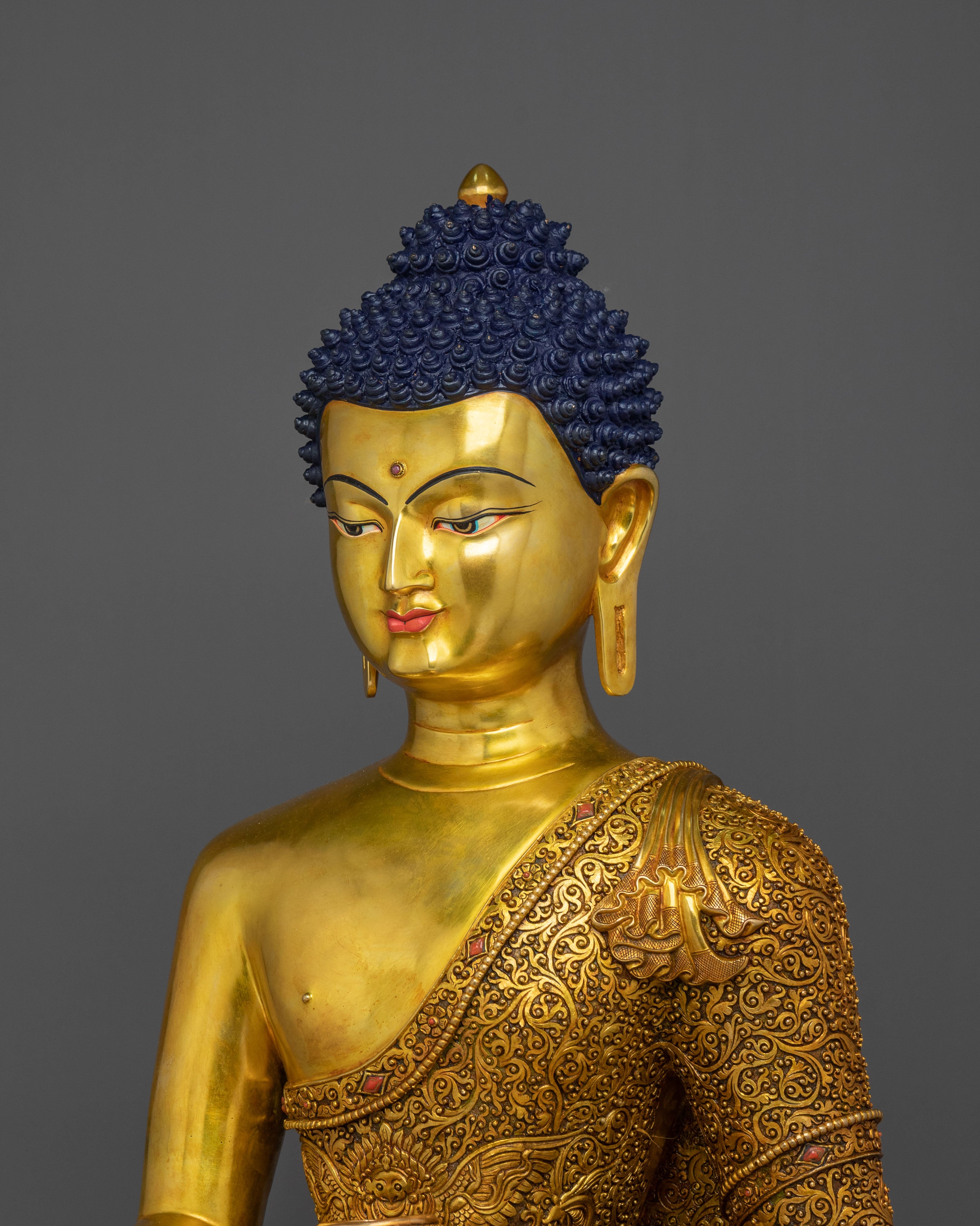 Shakyamuni Buddha Golden Statue for Buddhist Shrine
