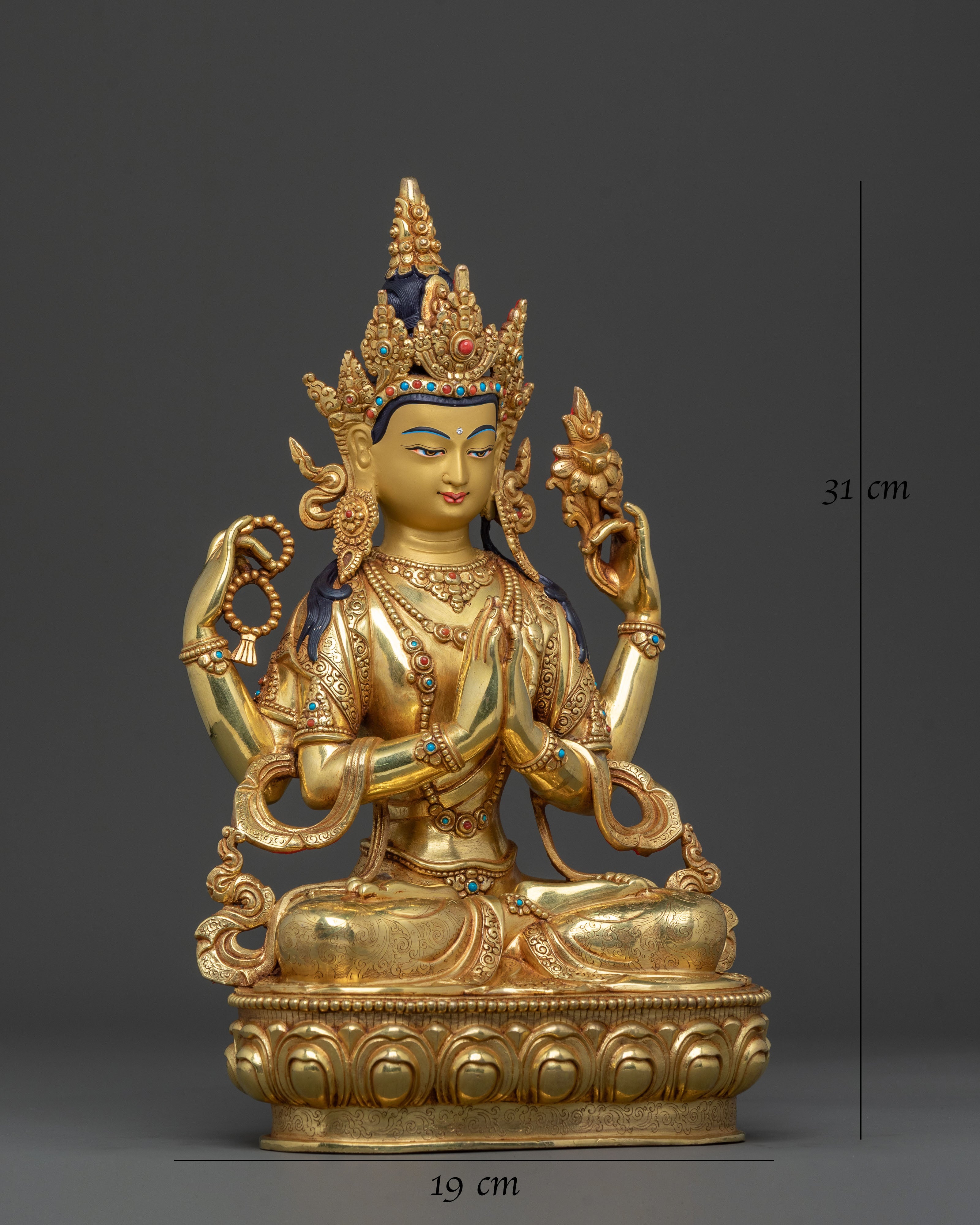 Chenrezig Statue: Four Armed Bodhisattva