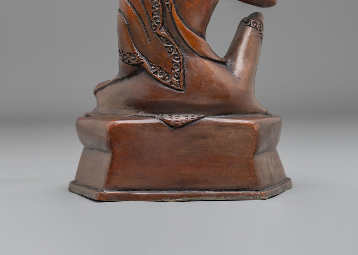 Milarepa Meditation Statue | Oxidized Copper Sculpture