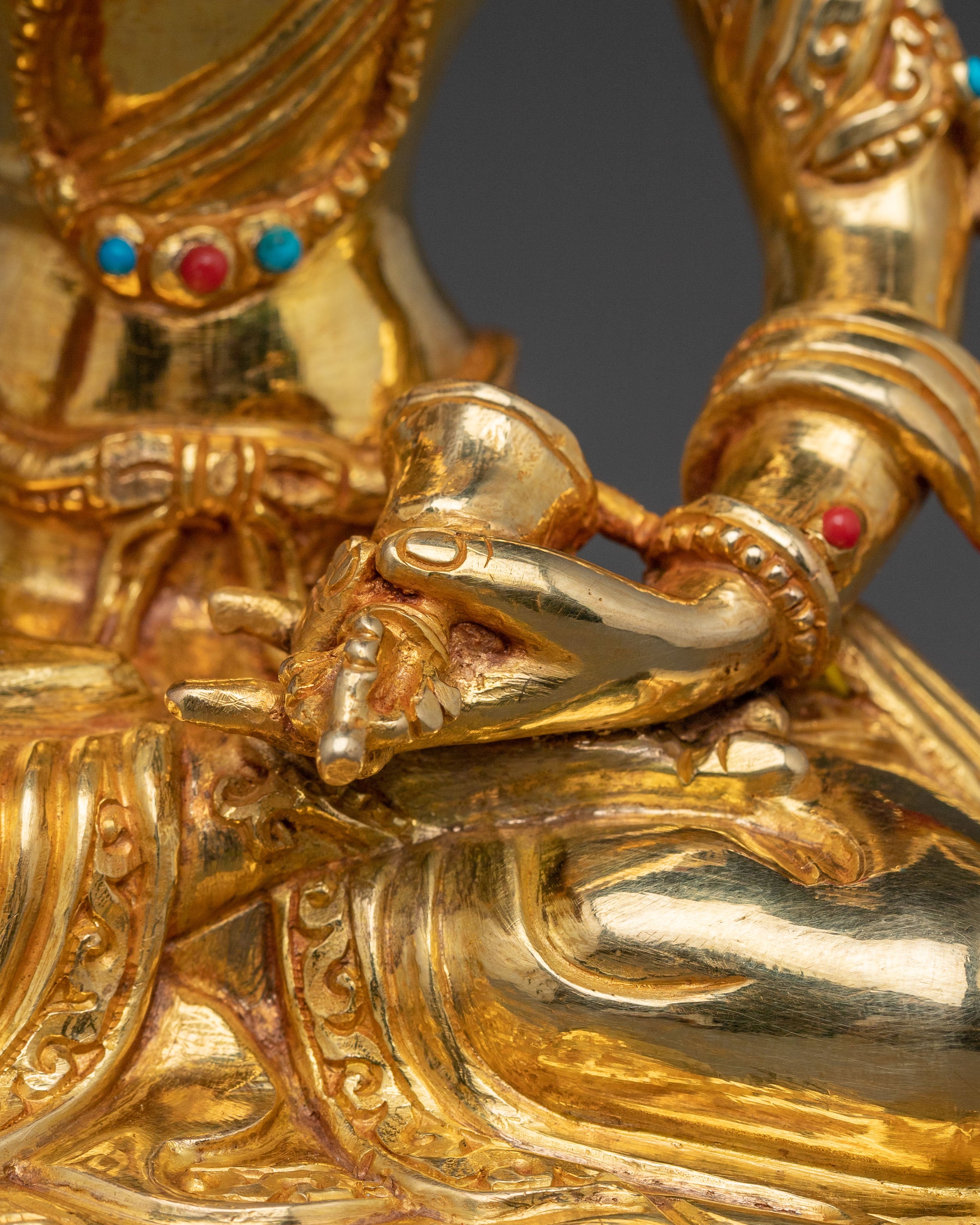Vajrasattva Handcrafted Tantric Statue – 24K Gold Gilded Art
