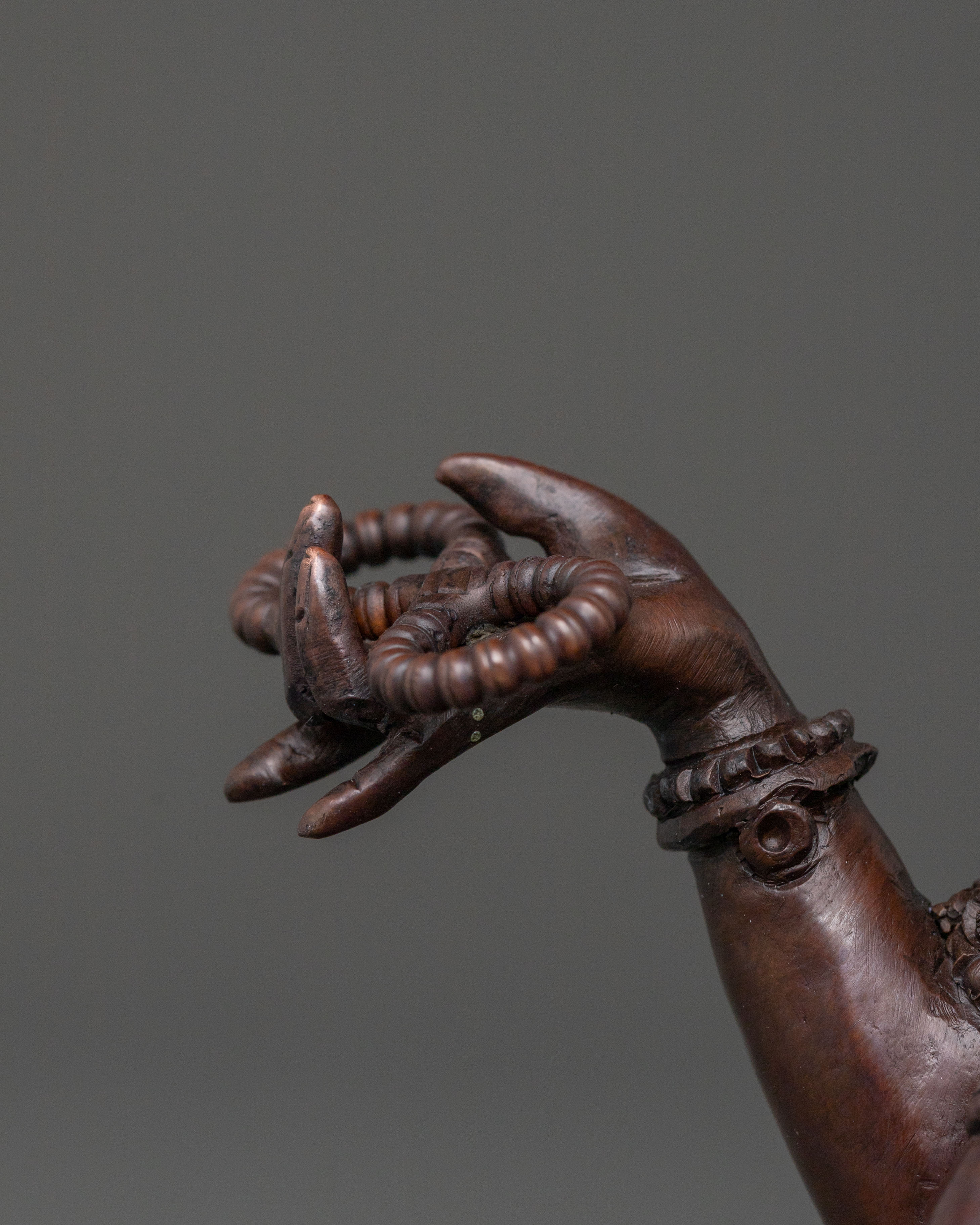 Saraswati Devi Spiritual Statue in Oxidized Copper