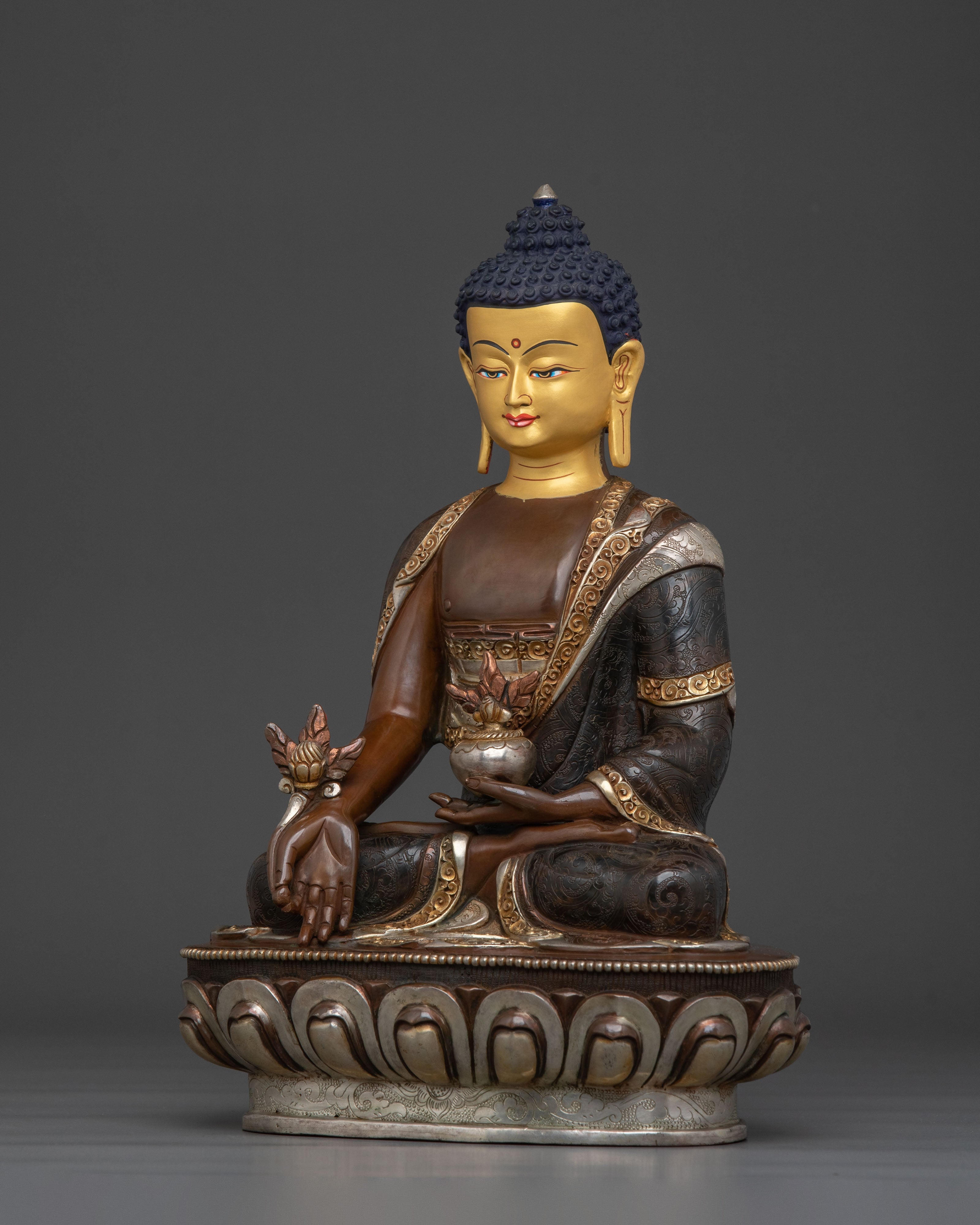 Himalayan Medicine Buddha Statue: Healing Buddha Sculpture