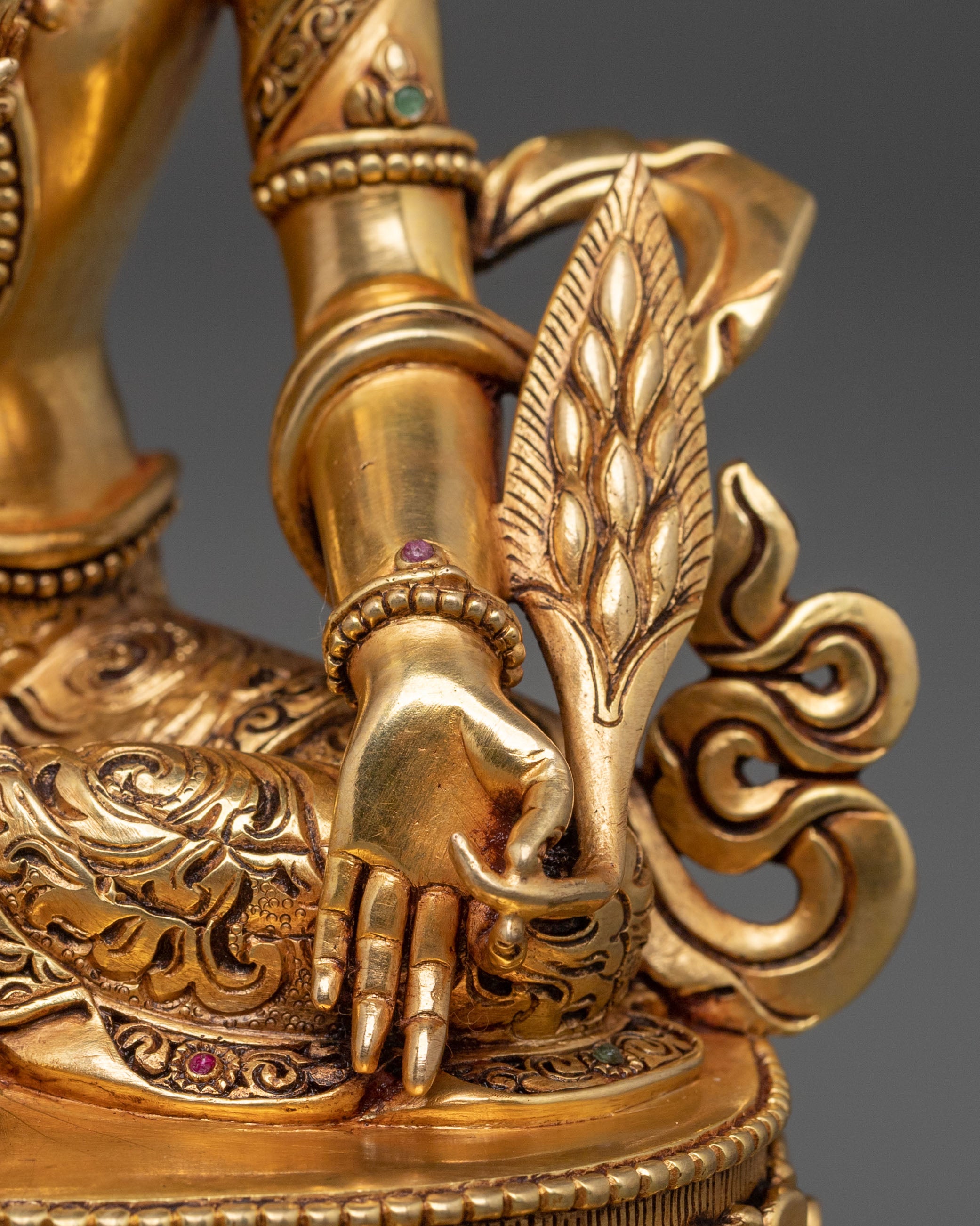 Kshitigarbha Sacred Rupa | 24K Gold Gilded Sculpture