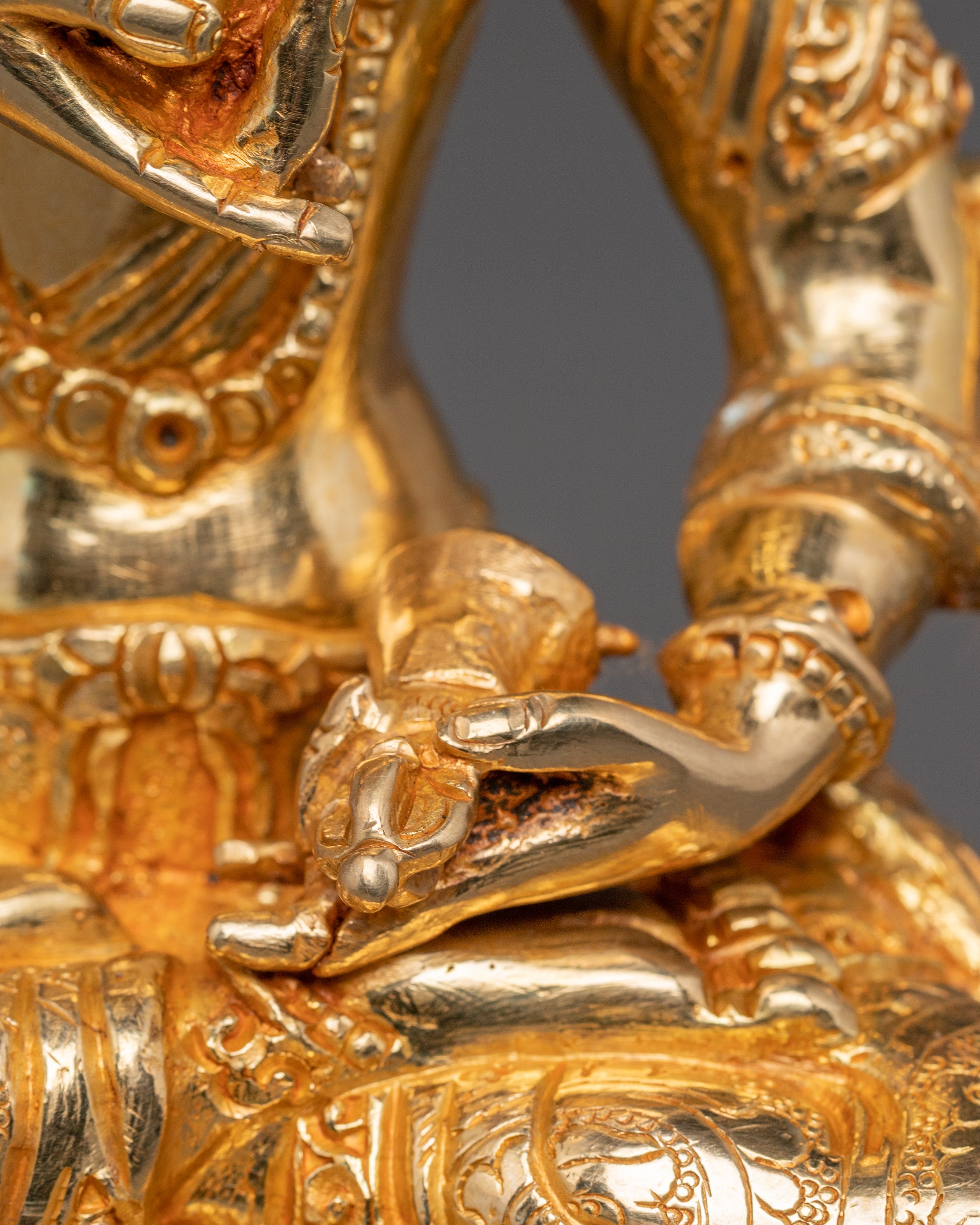 Golden Handcrafted Statue of Vajrasattva | Dorje Sempa Sculpture