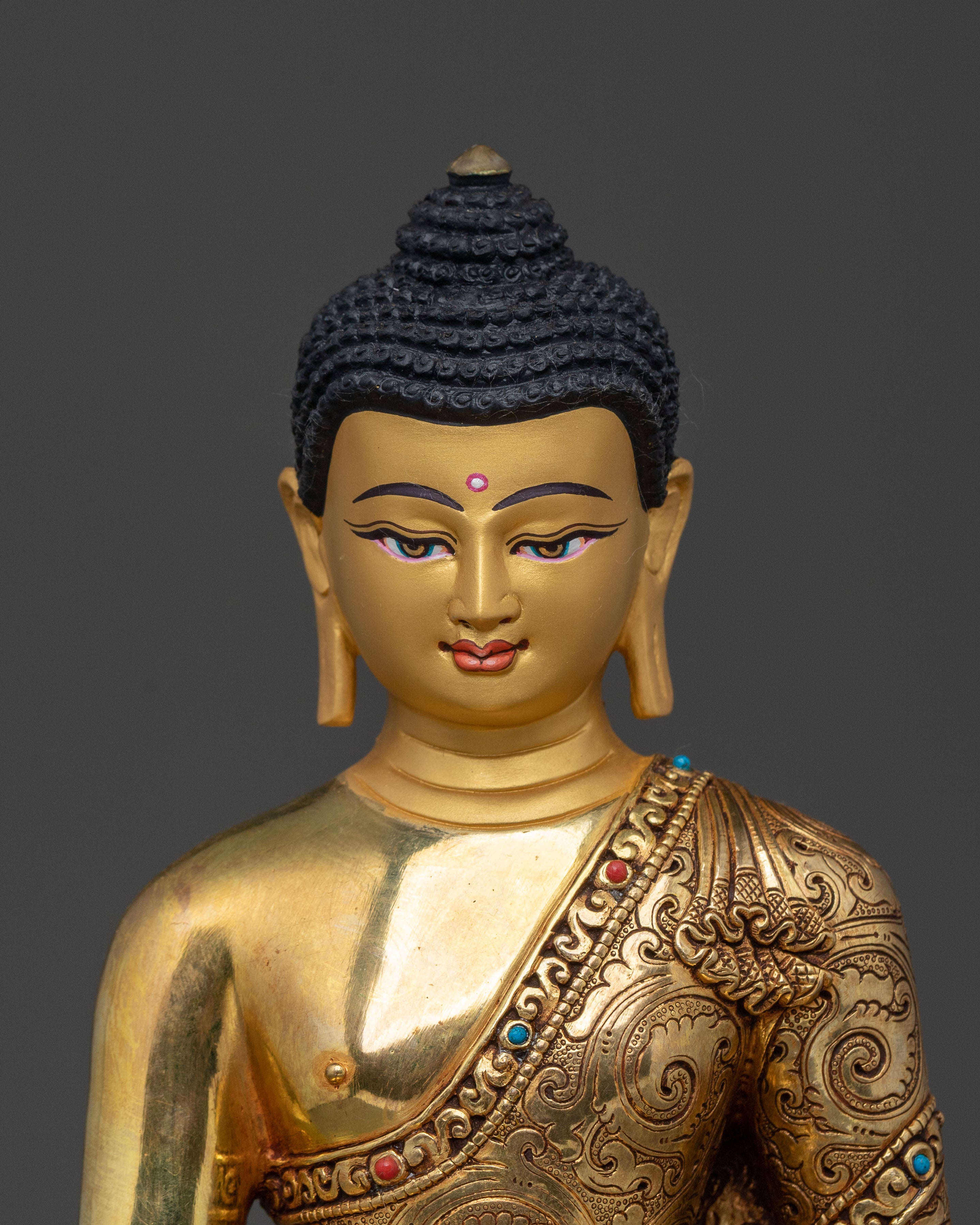 Golden Three Buddhas Spiritual Statue Set