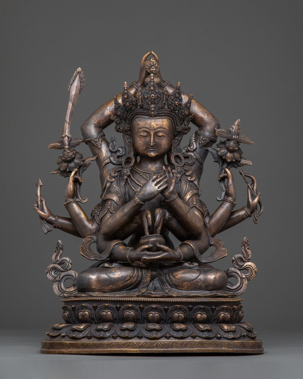 Namasangati Sacred Statue | Finish Oxidized Copper Buddhist Sculpture