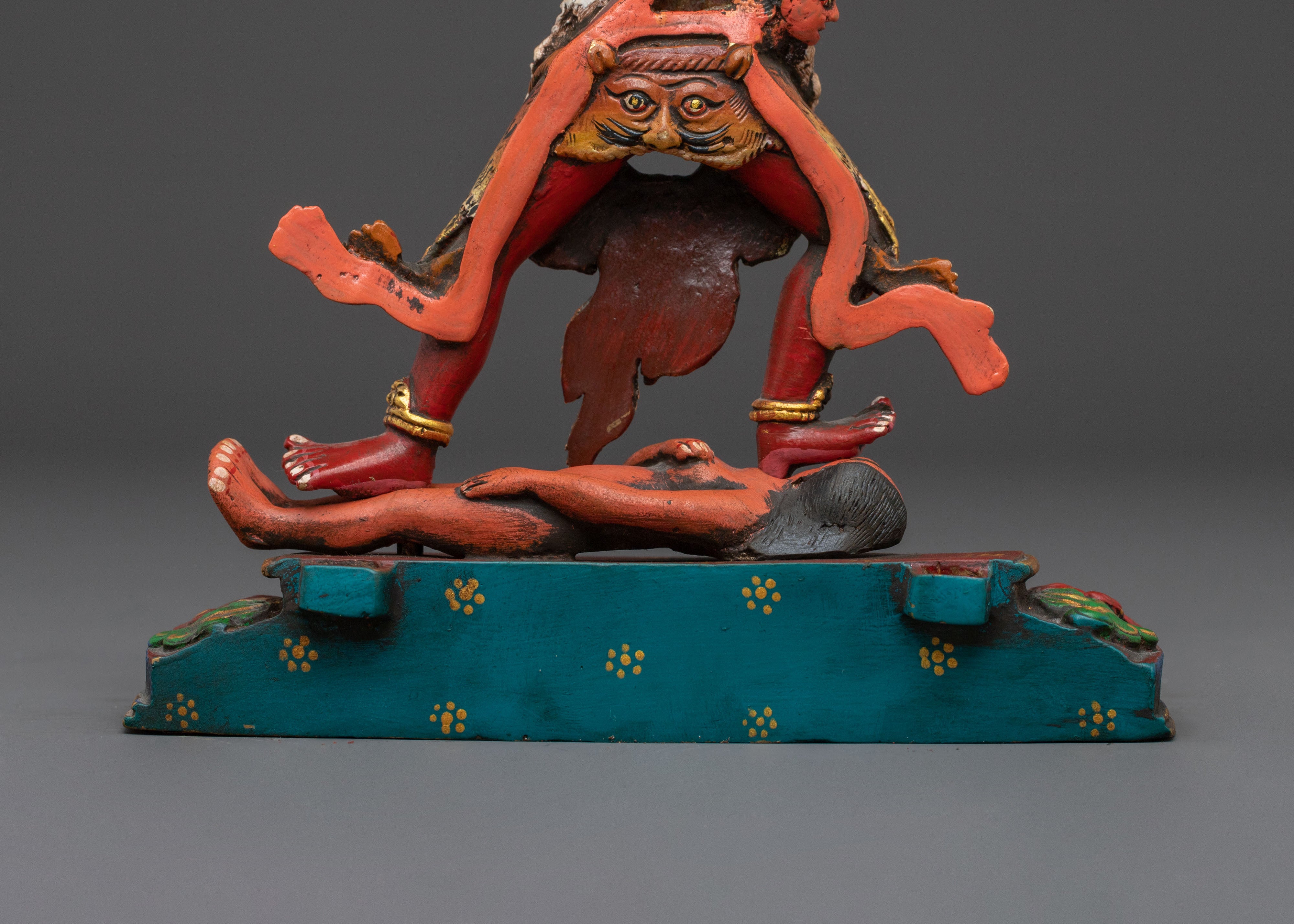 Ekajati Statue: Gold & Acrylic Painted Devotional Figurine