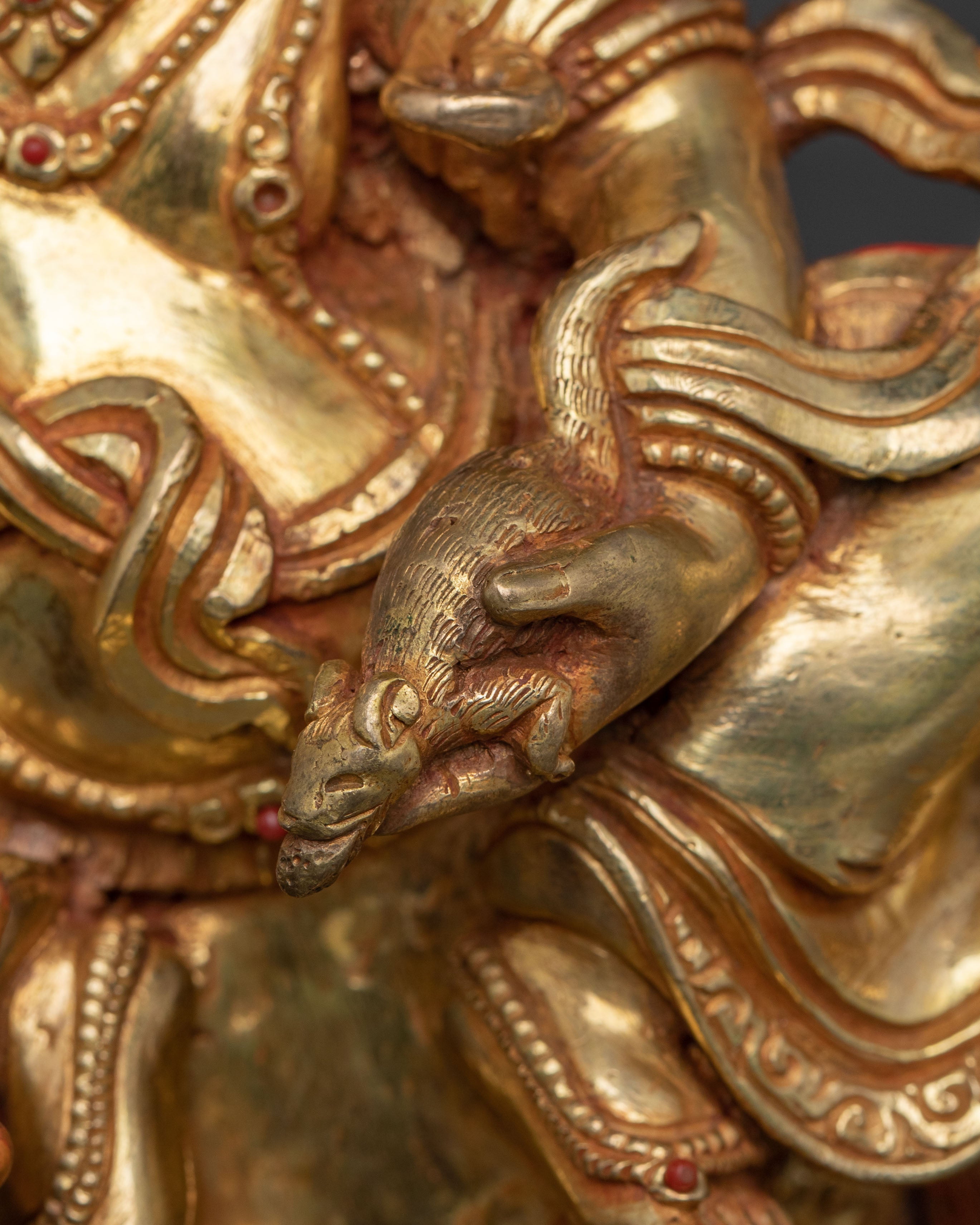 Sacred White Dzambhala Wealth Protector Statue