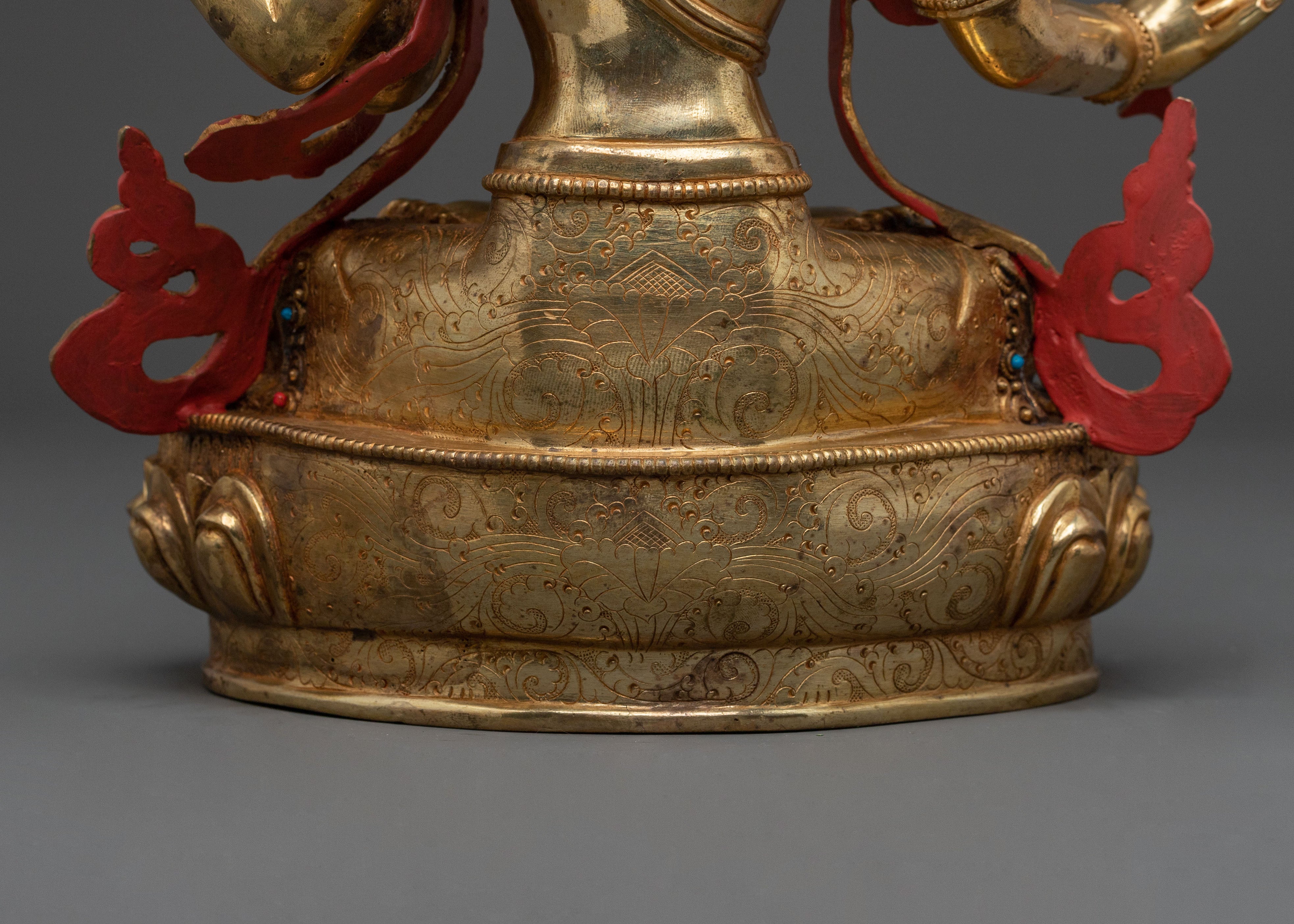 Maha Manjushri Sacred Figurine | Tibetan Buddhist Deity Sculpture