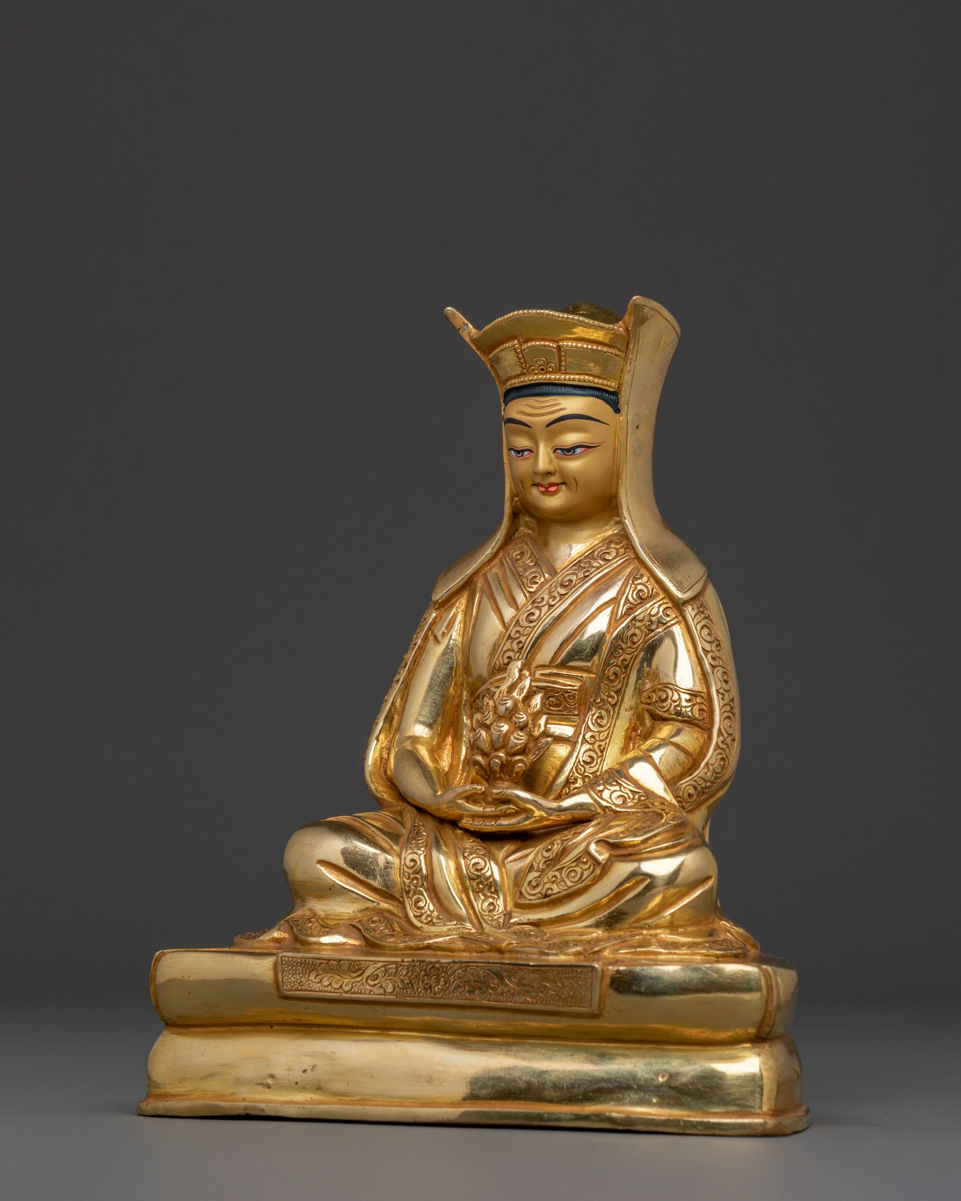 Gampopa Spiritual Sculpture: Tibetan Buddhist Master