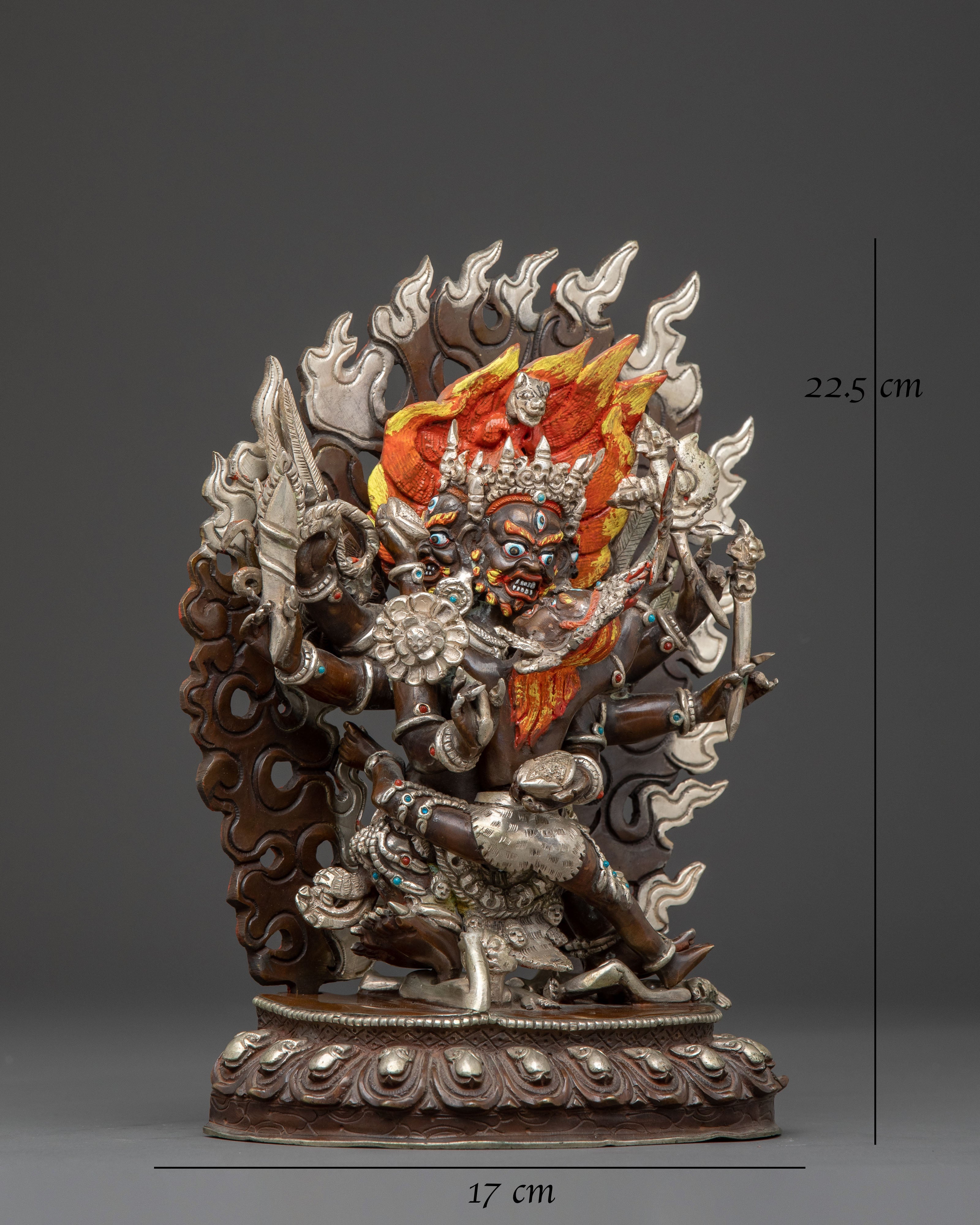 Hayagriva Vajrayana Deity - Oxidized Copper Spiritual Statue