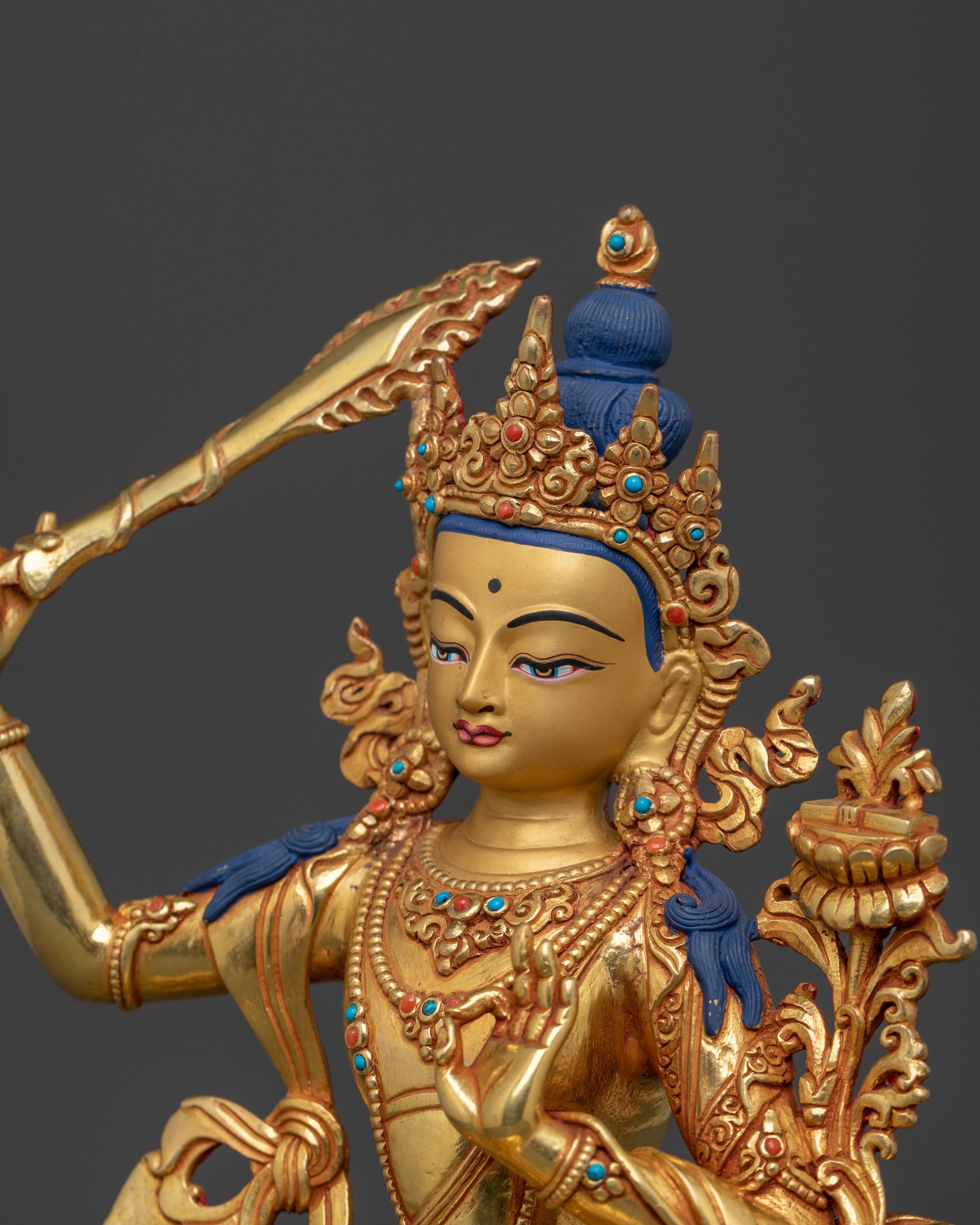 Manjushri Buddhist Figure | Handcrafted Wisdom Deity