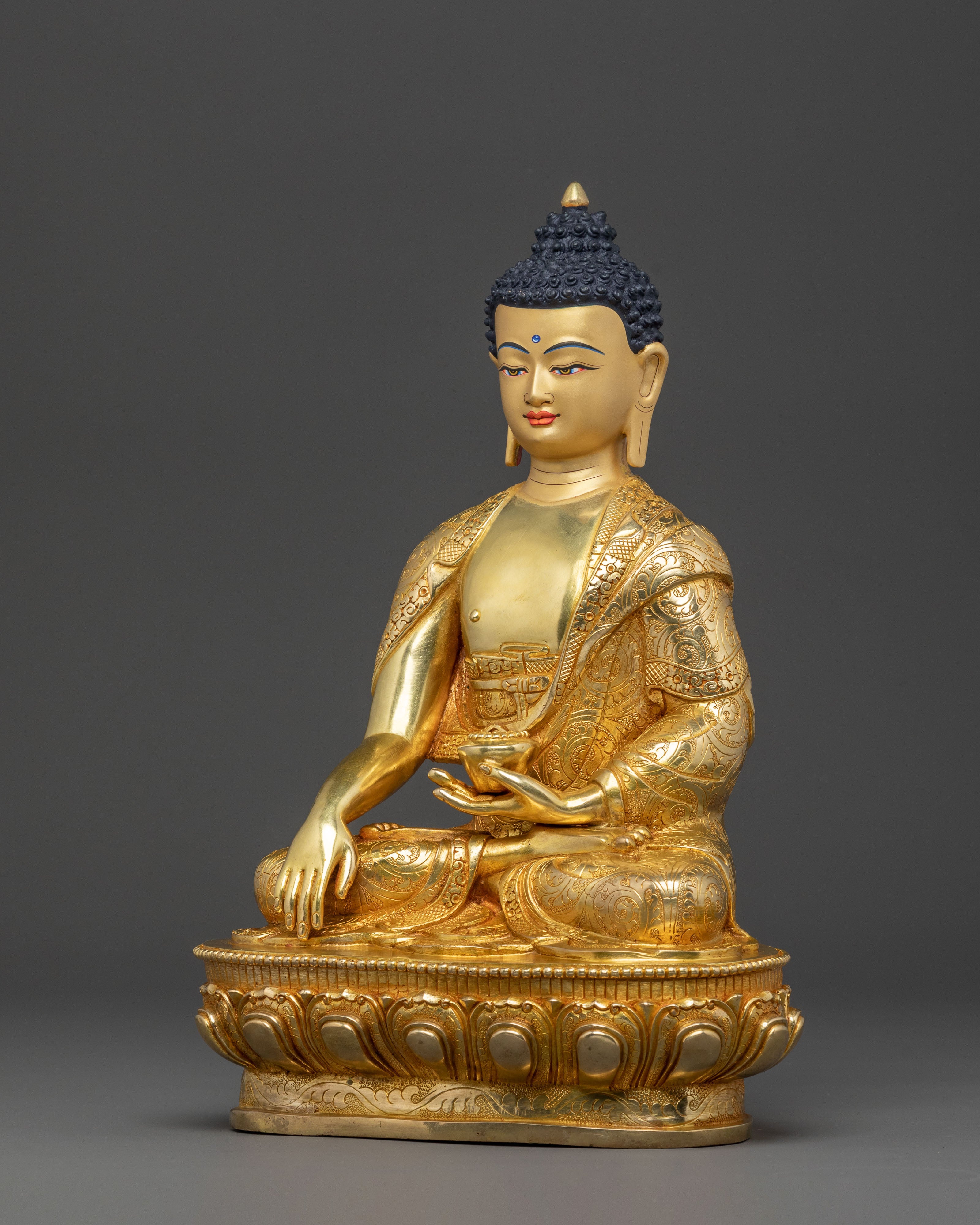 Shakyamuni Buddha Liberation Statue - 24K Gold Gilded Art