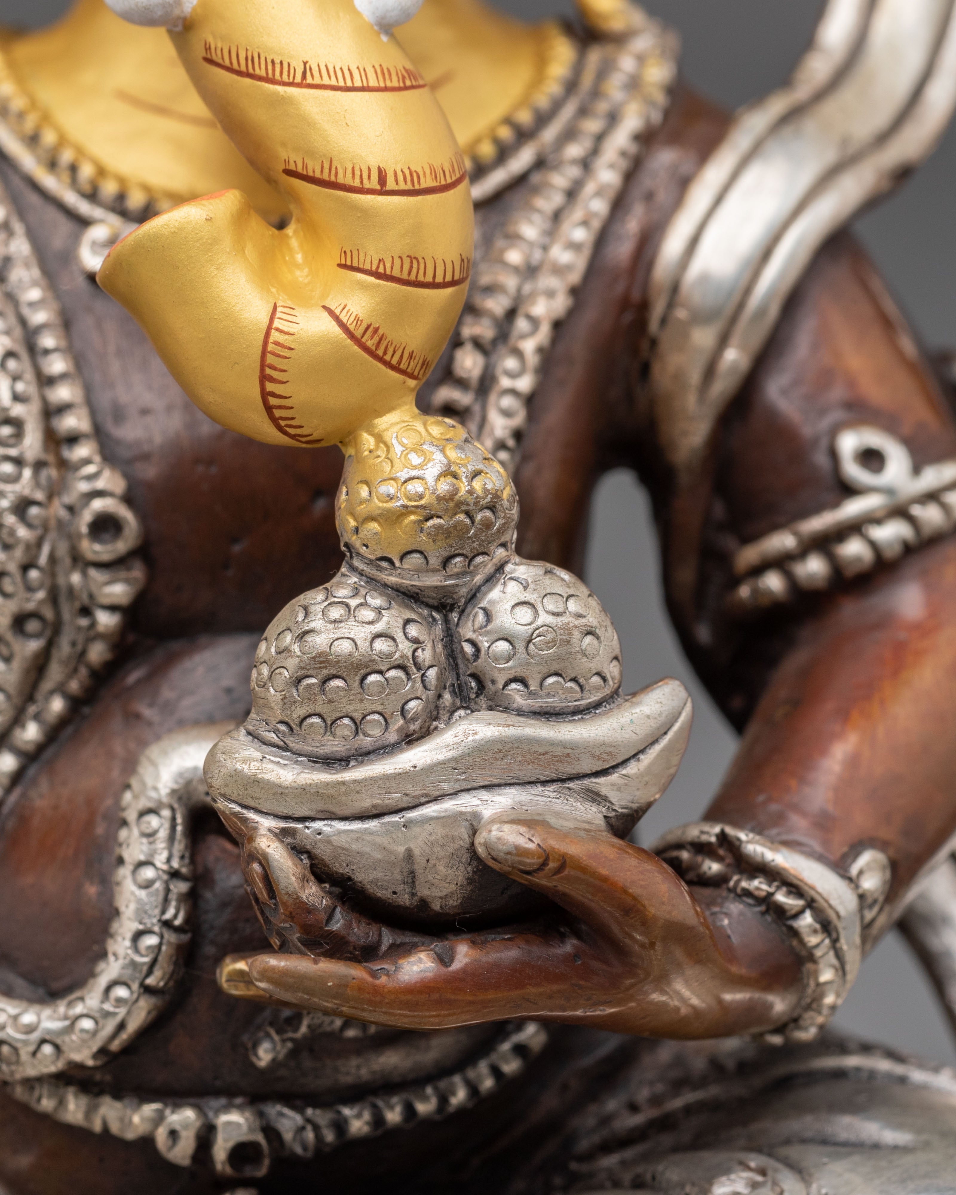 God Ganesh Statue | Oxidized Figurine with Silver Plating