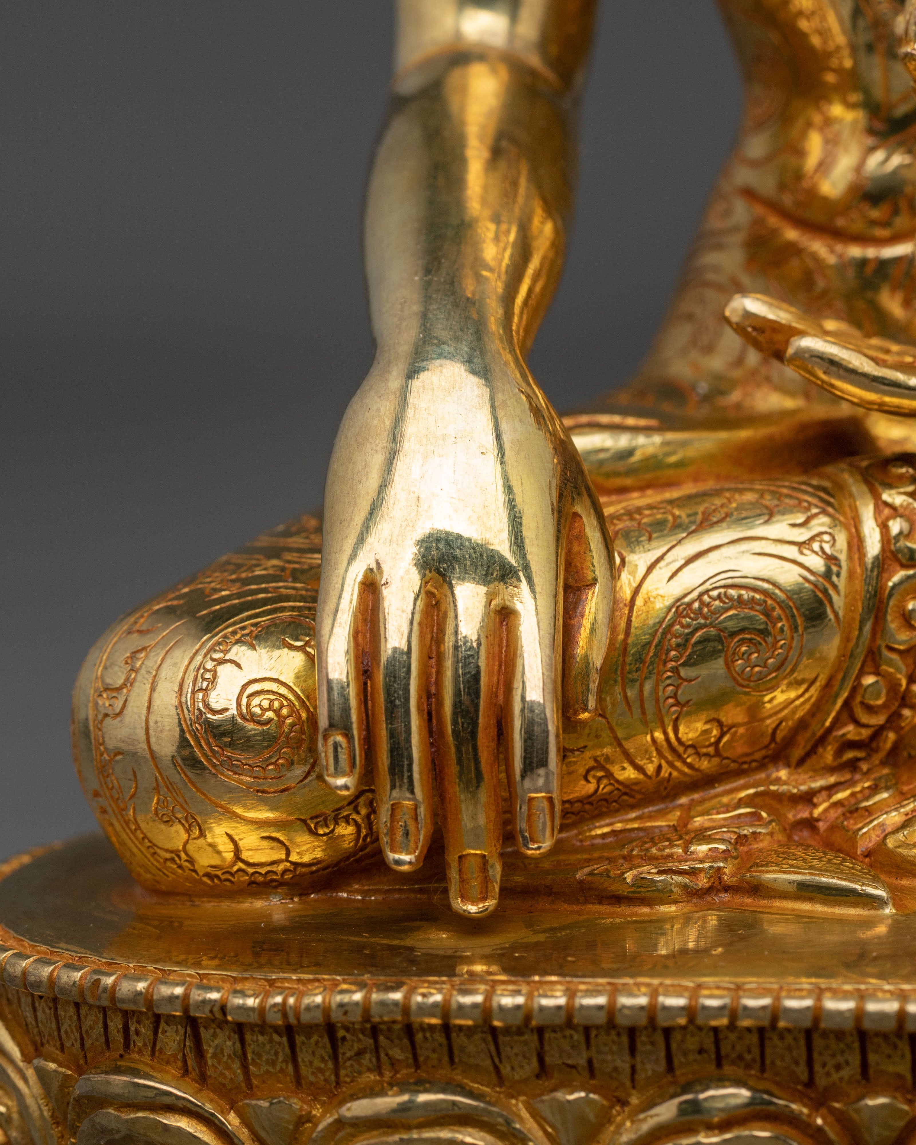 Hand Carved Mitrugpa Sculpture | Serene Divinity in Copper