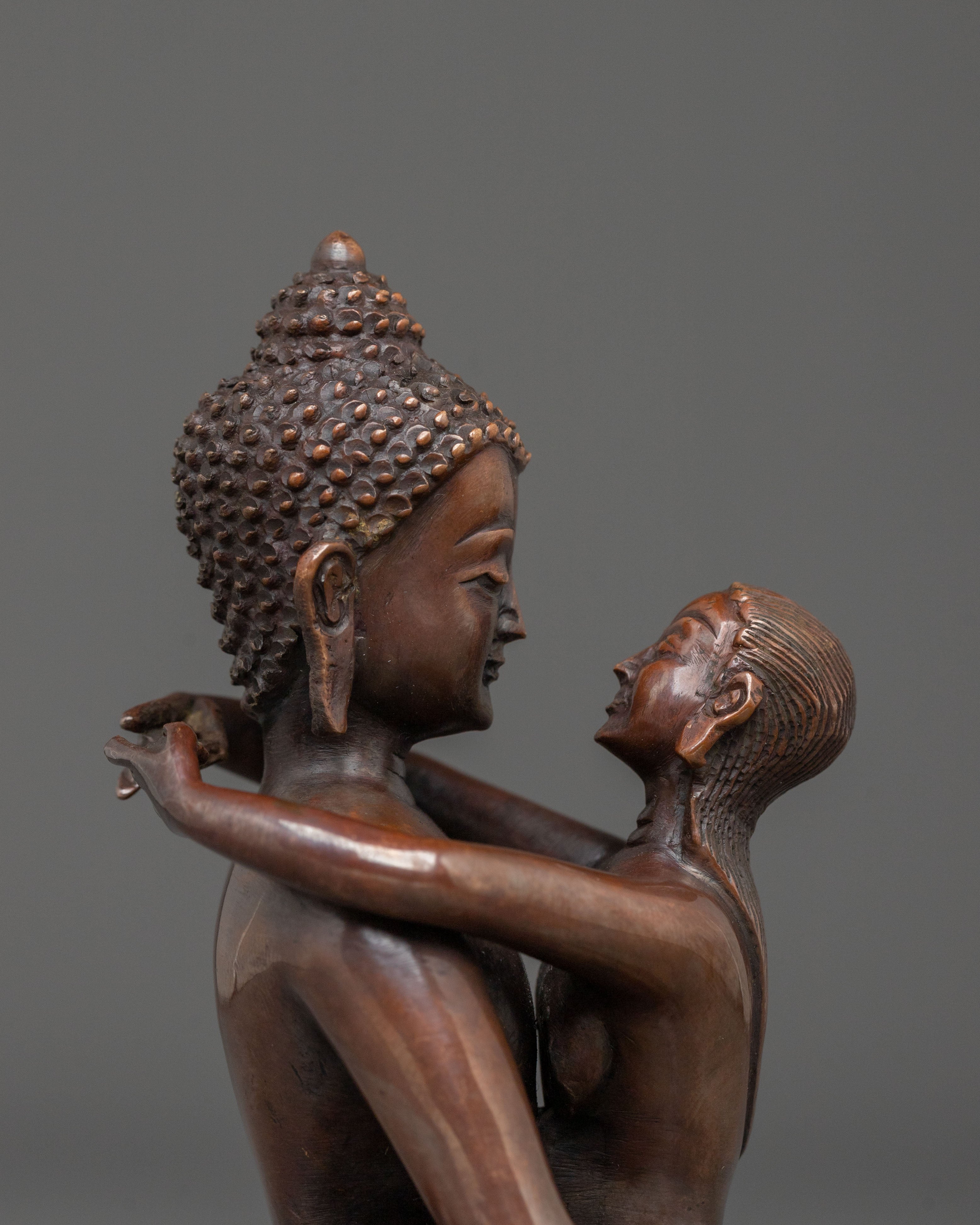 Samantabhadra Statue with Consort | Oxidized Copper Body