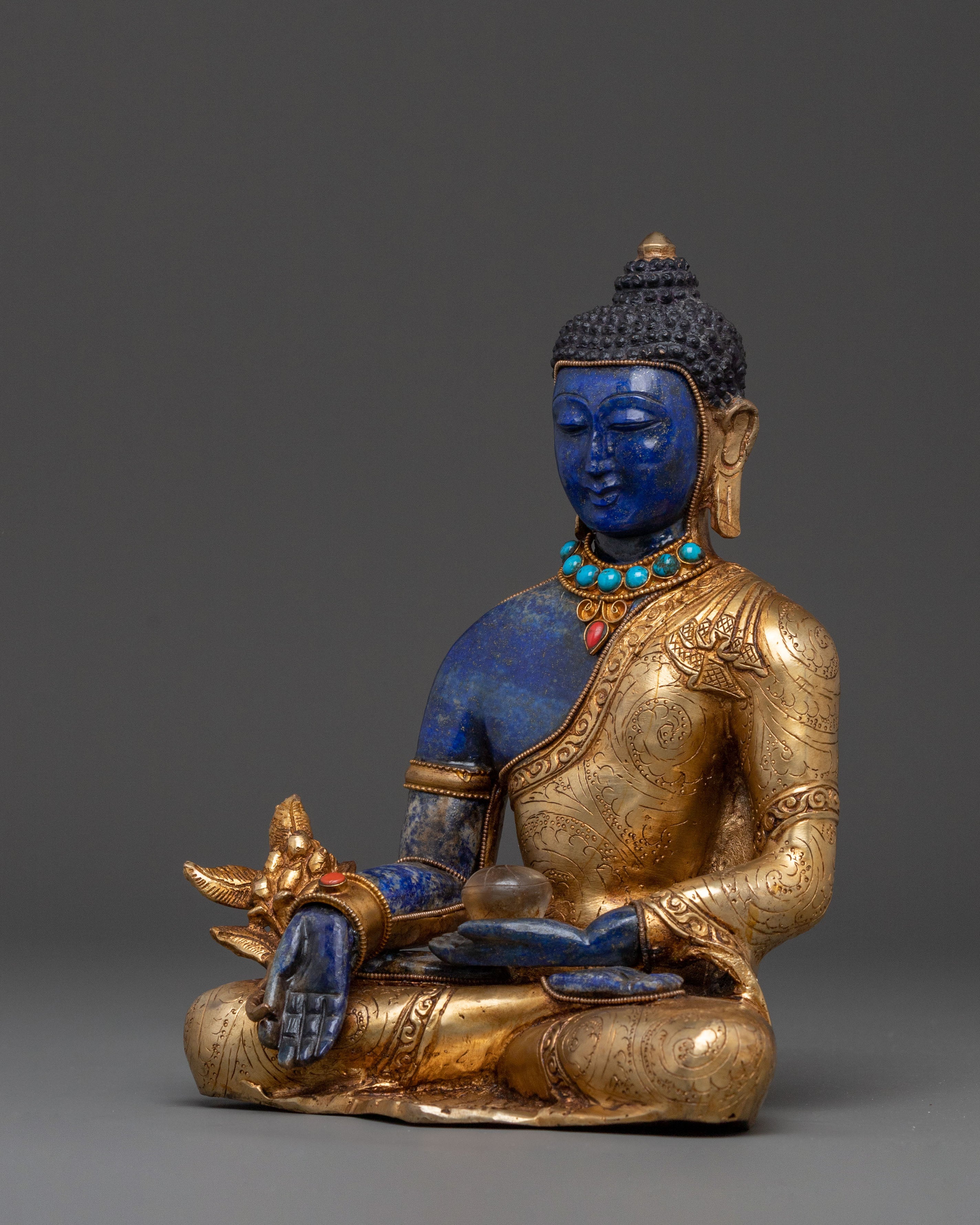 Medicine Buddha Acrylic Painted Statue | Buddhist Decor