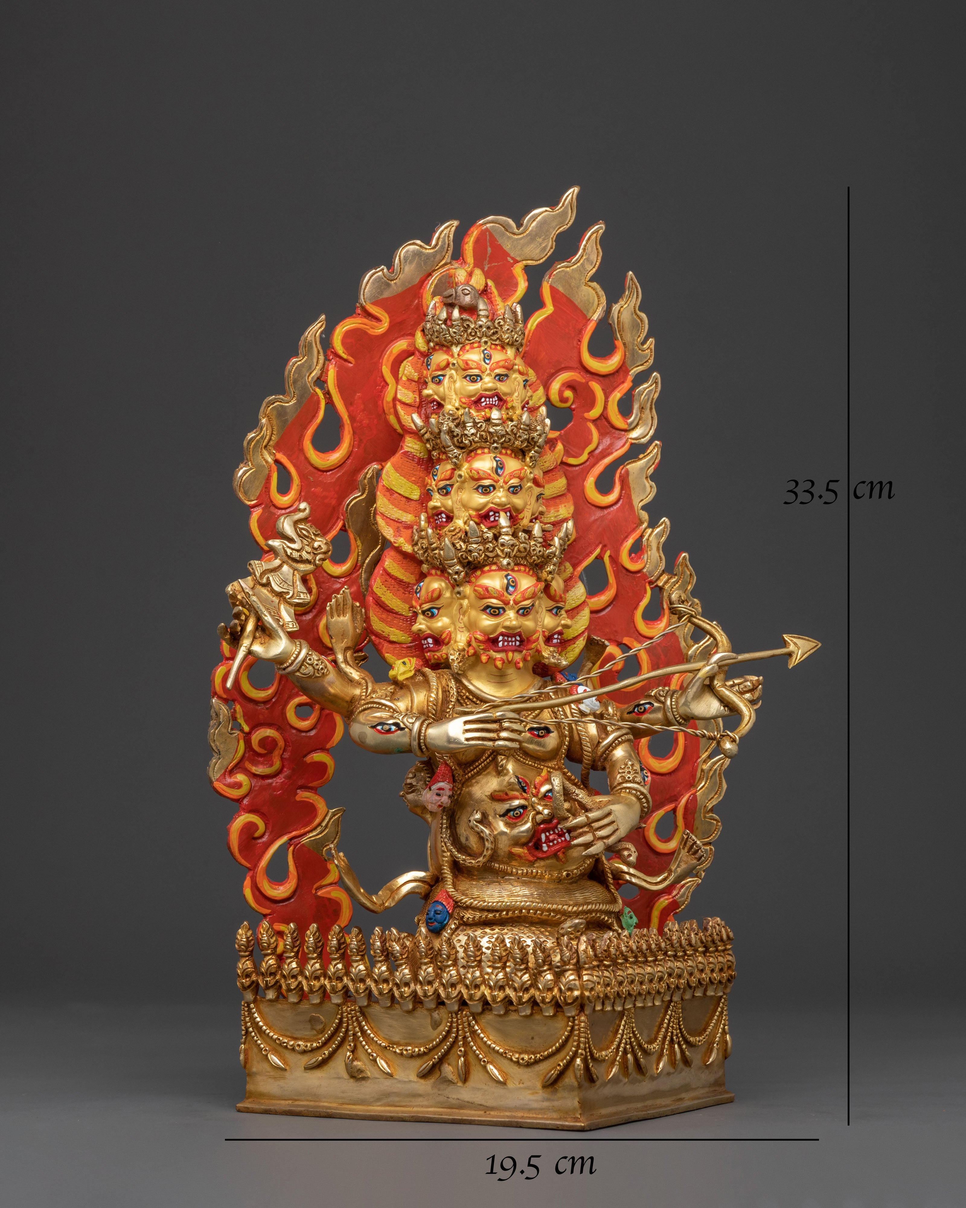 Rahula Wrathful Statue: Fierce Tantric Protector Deity