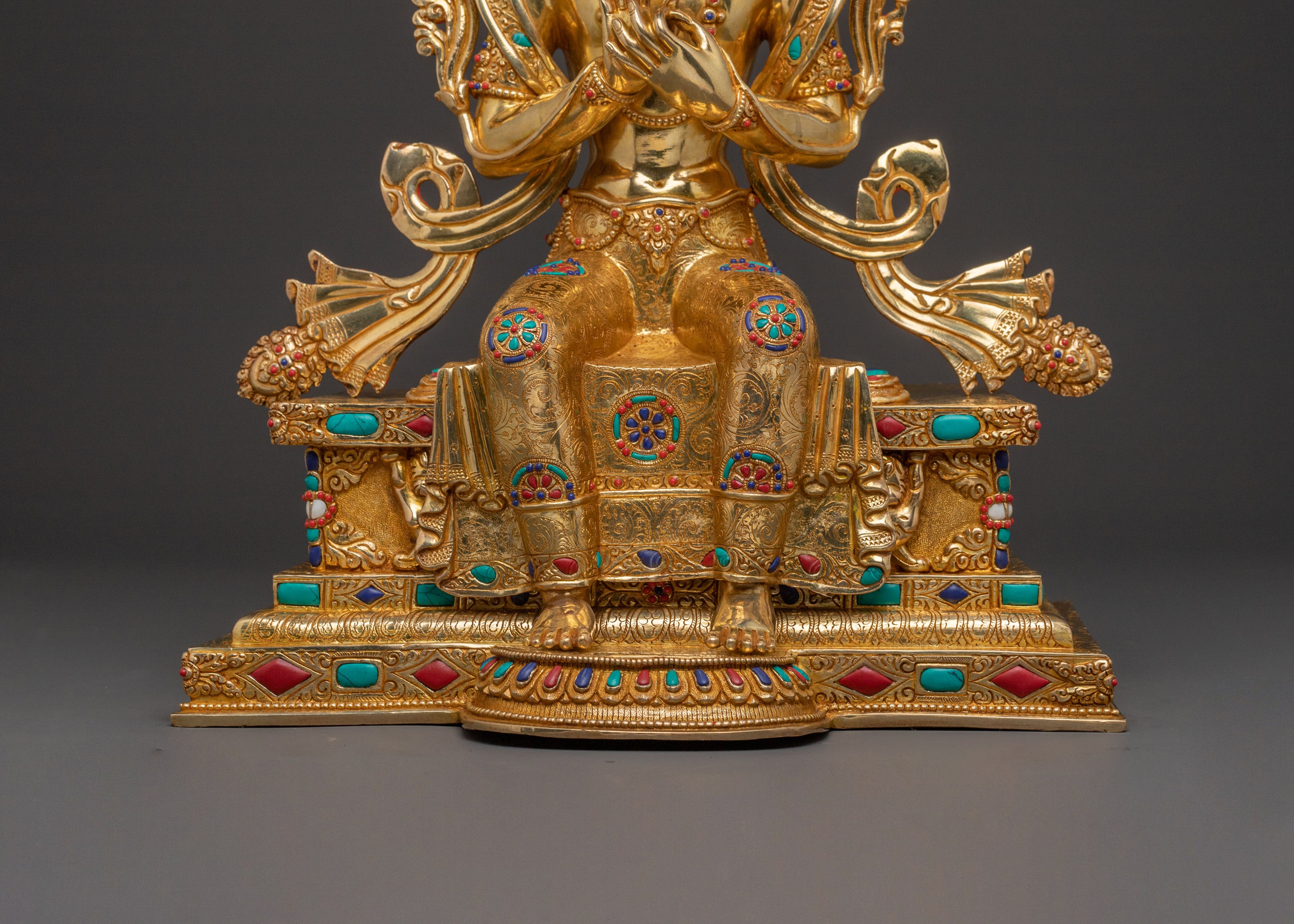 Maitreya Buddha Golden Statue | Compassionate Figure