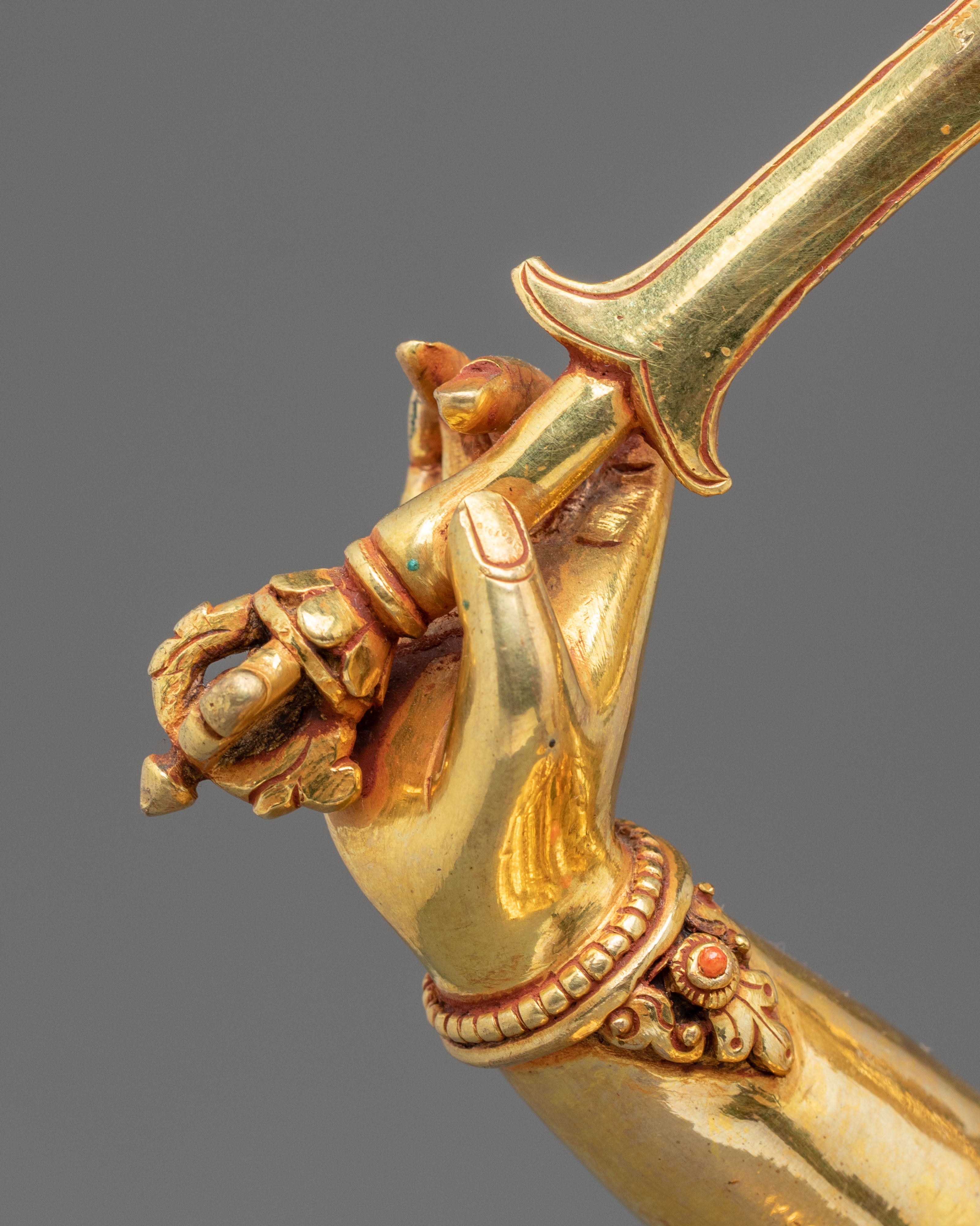 Manjushri 24K Gold Gilded Statue | Meditation Shrine