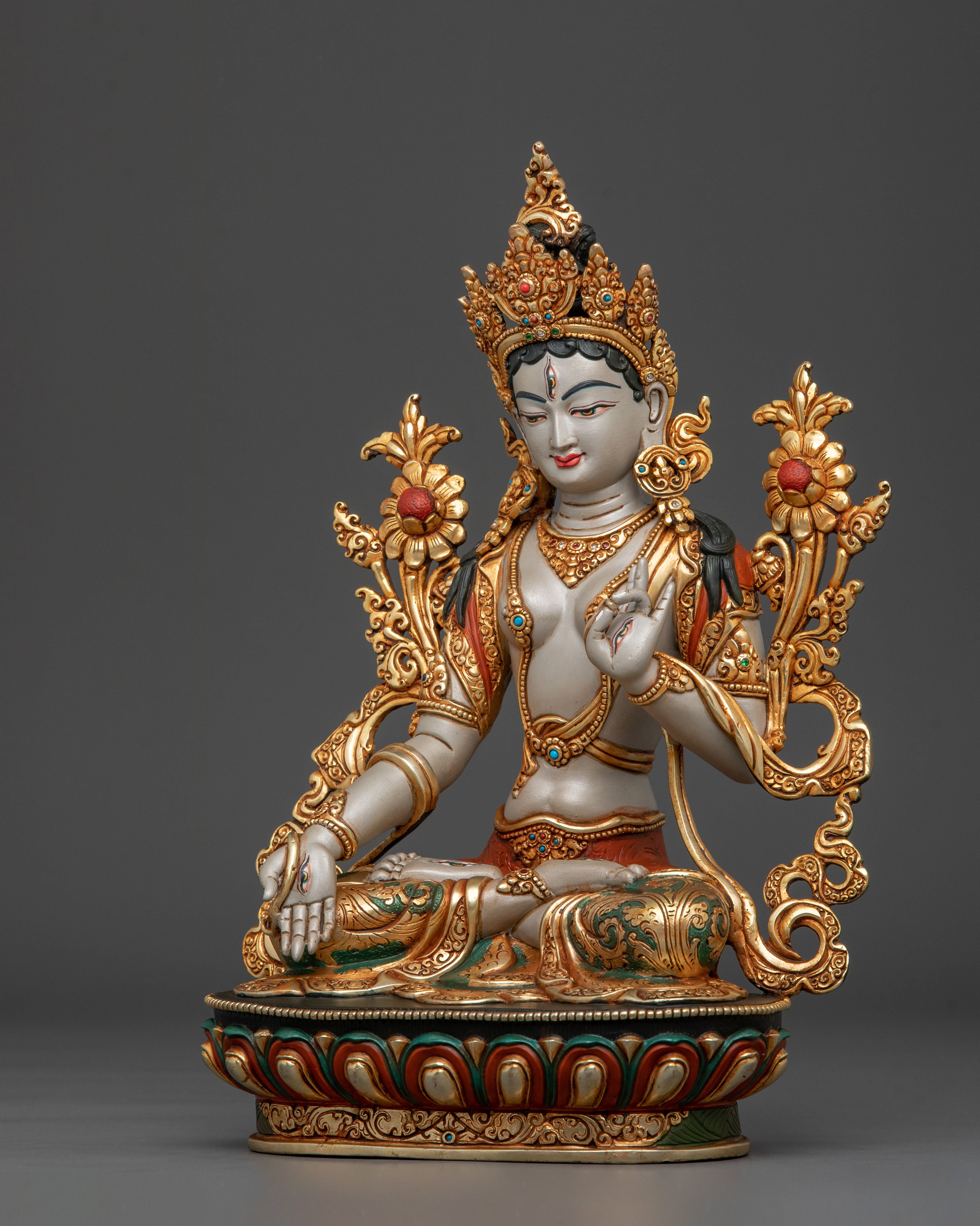 White Tara Statue | Serene Meditation Deity