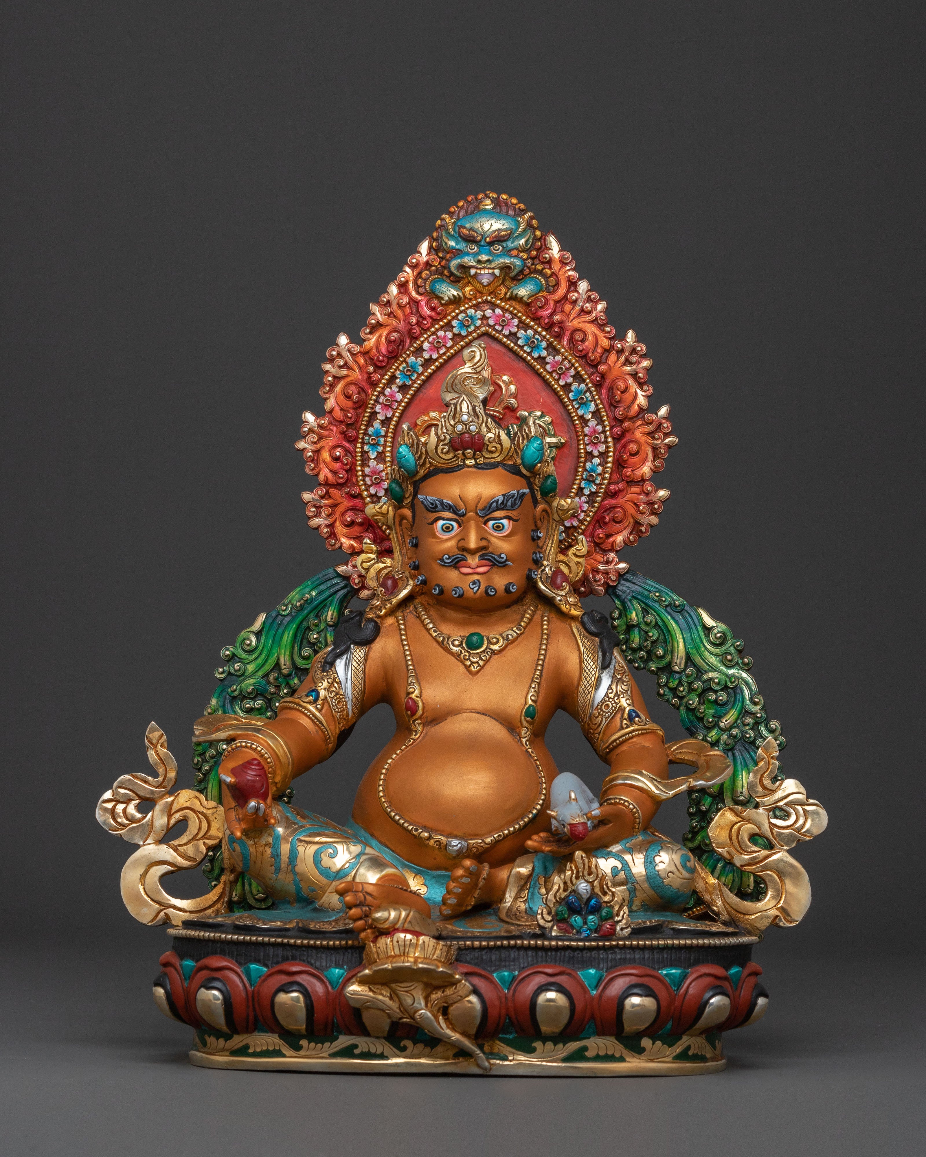 Dzambhala God of Wealth Handcrafted Statue — Gilded Copper Masterpiece