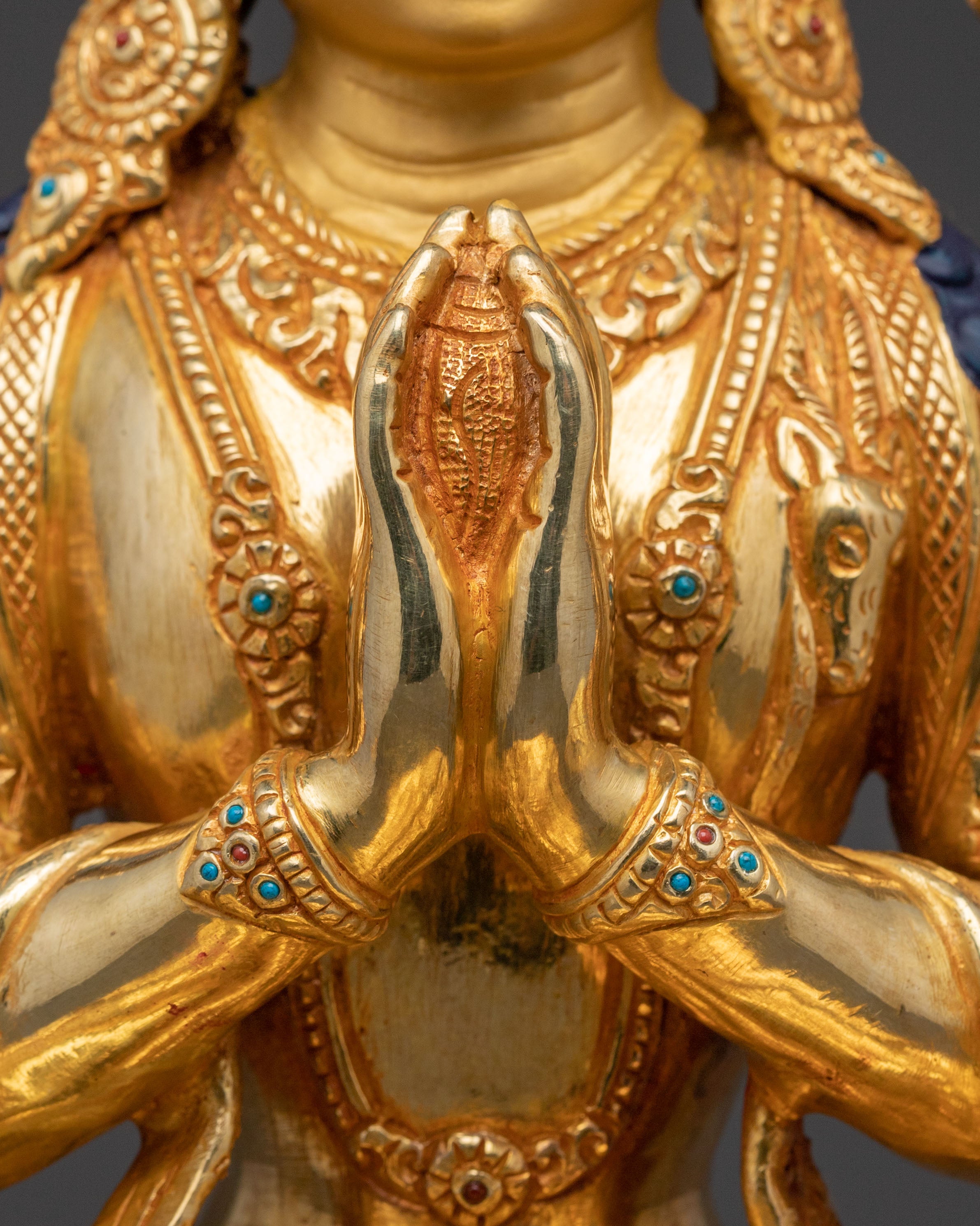 Handcrafted Blessing Statue of Chenrezig | Compassion Deity Sculpture