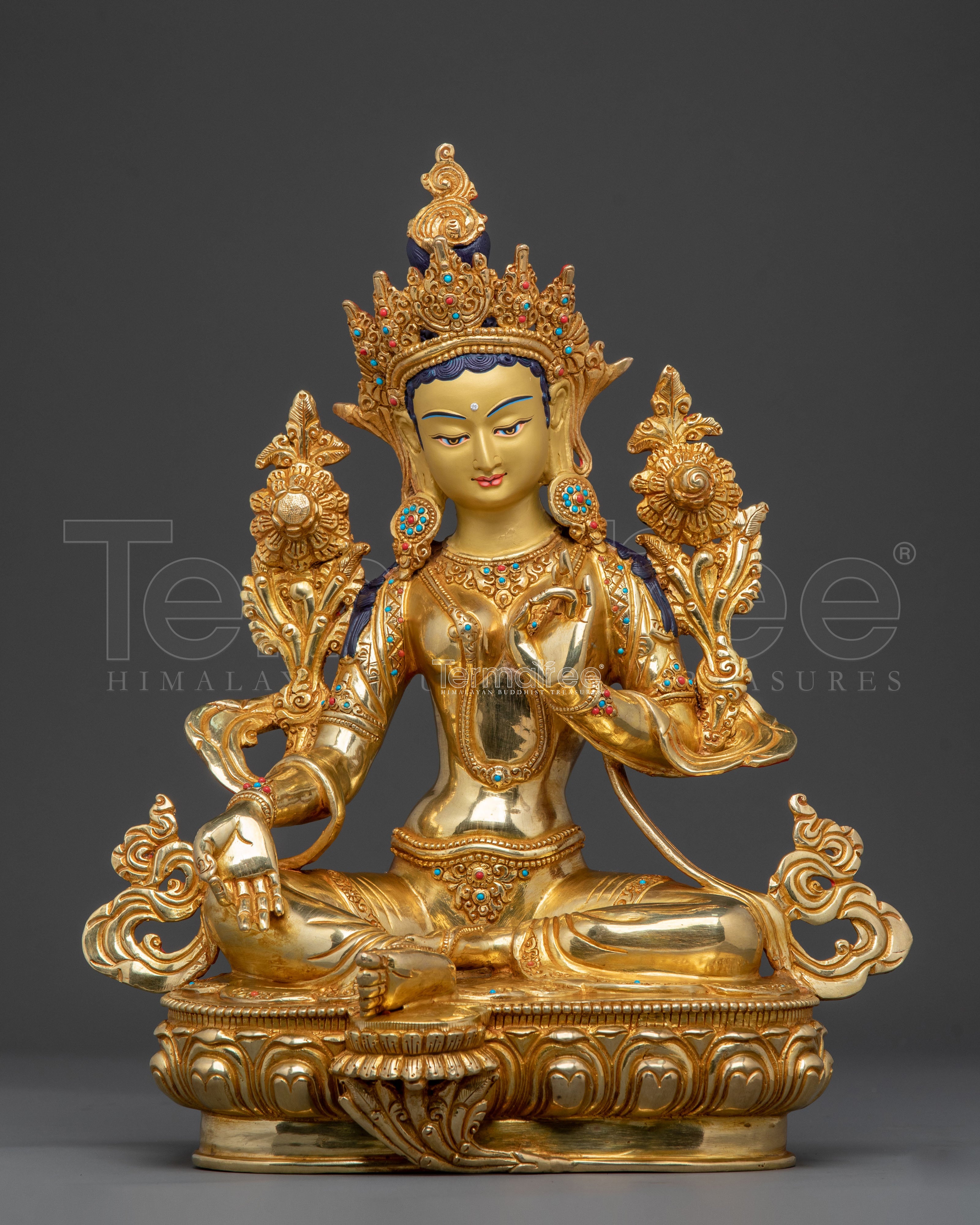 Handcrafted Green Tara Copper Statue | Symbol of Compassion