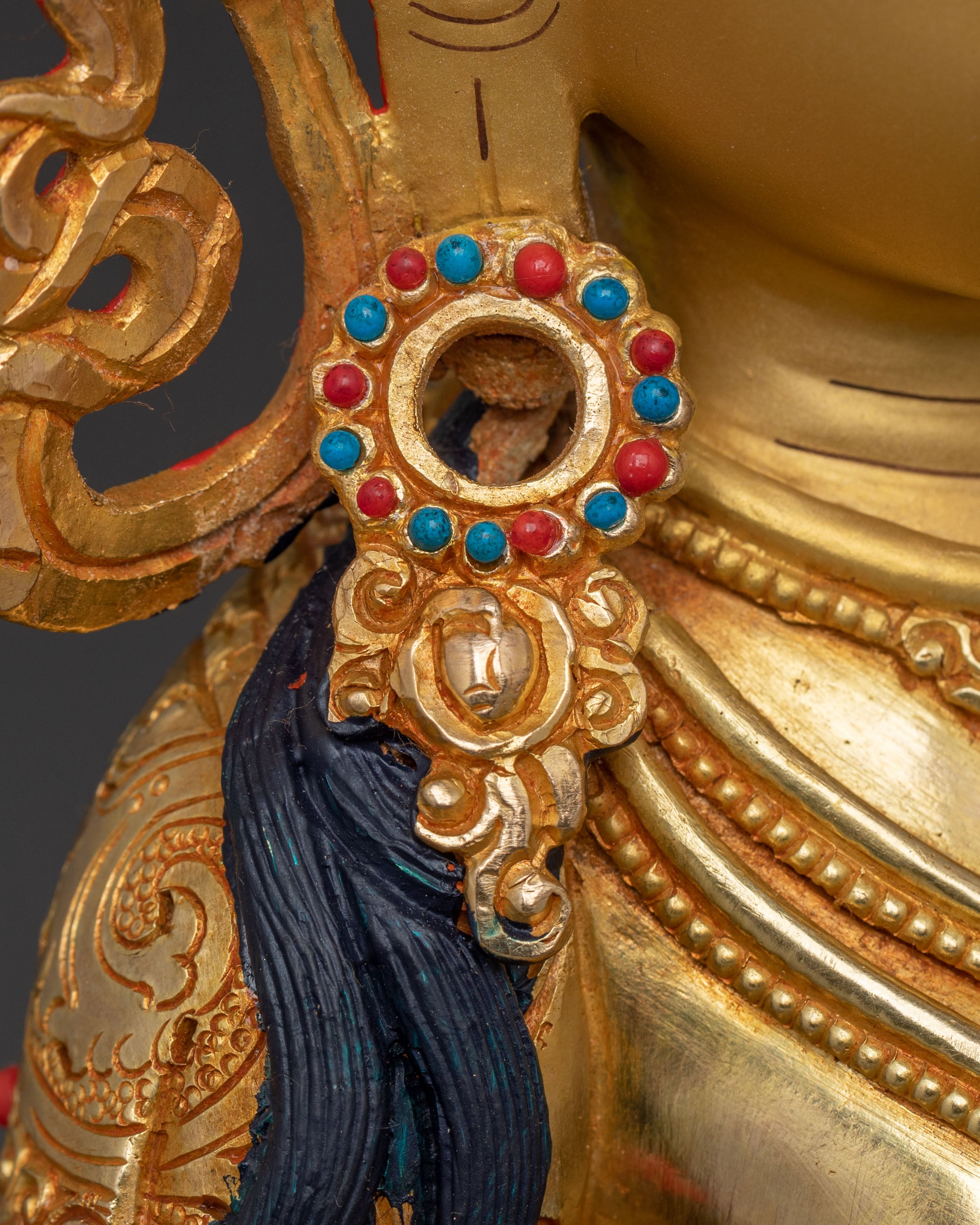 Goddess Saraswati Golden Statue | Knowledge Figure