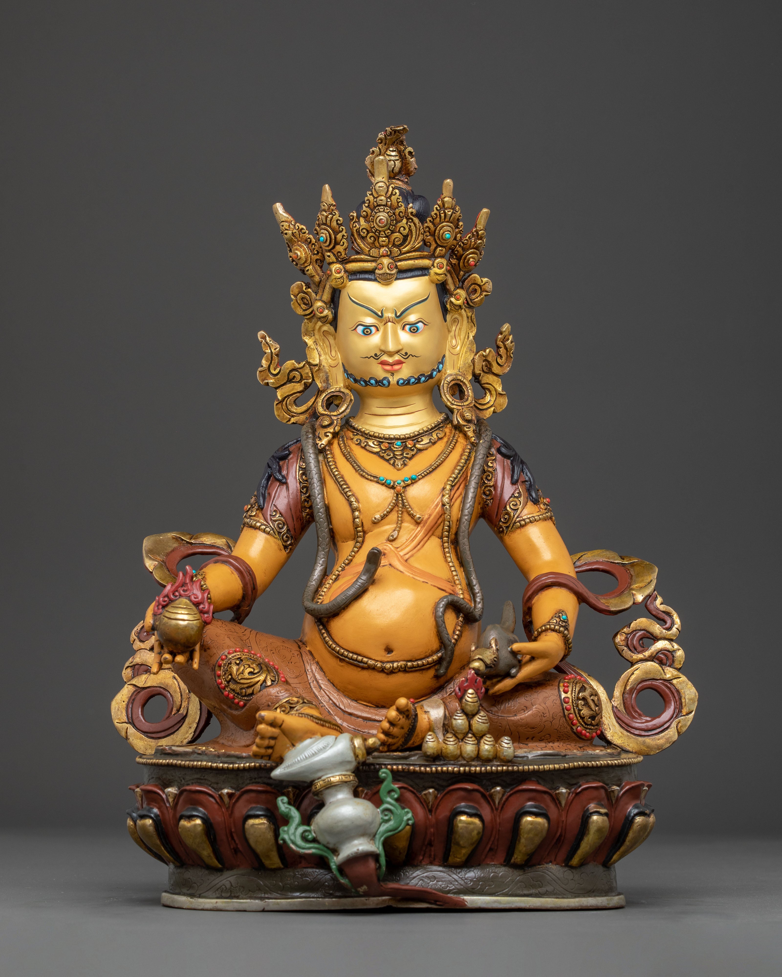 Handcrafted Wealth Icon Dzambhala Sculpture 